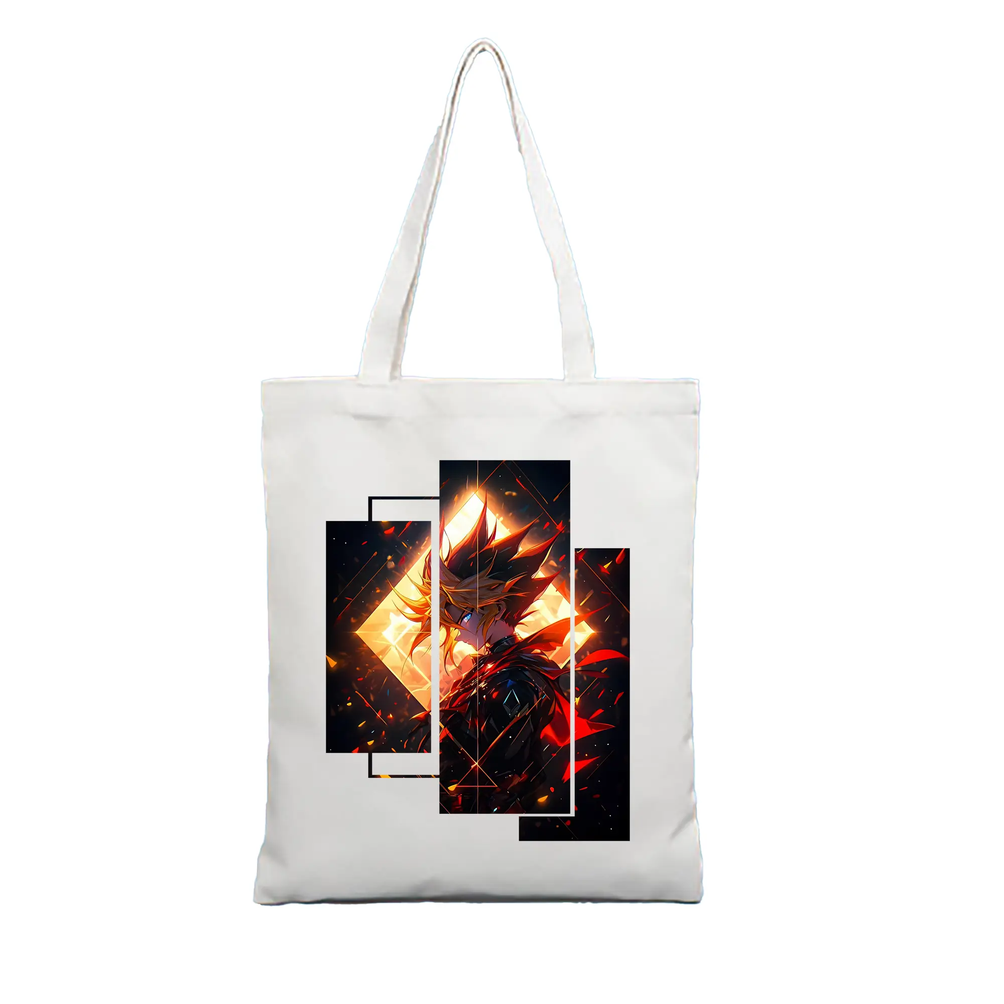 遊☆戯☆王 グッズ,武藤遊戯 - 縦型キャンバス手提げバッグ（トートバッグ） ・ キャンバス素材 ・ ショッピング用 ・ 軽量 丈夫 お手入れ簡単