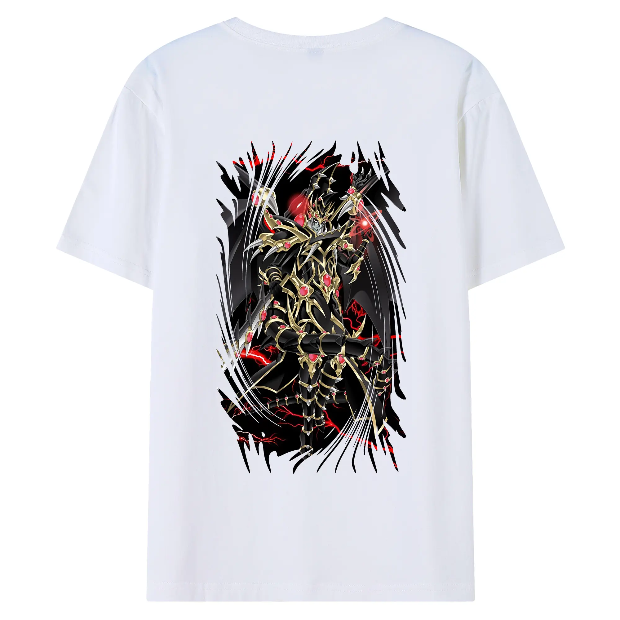 遊☆戯☆王 グッズ,ブラック・マジシャン - 綿100％ 半袖Tシャツ ・ バックプリント ・ 快適 通気性 ・ 日常使い 散歩 スポーツ用