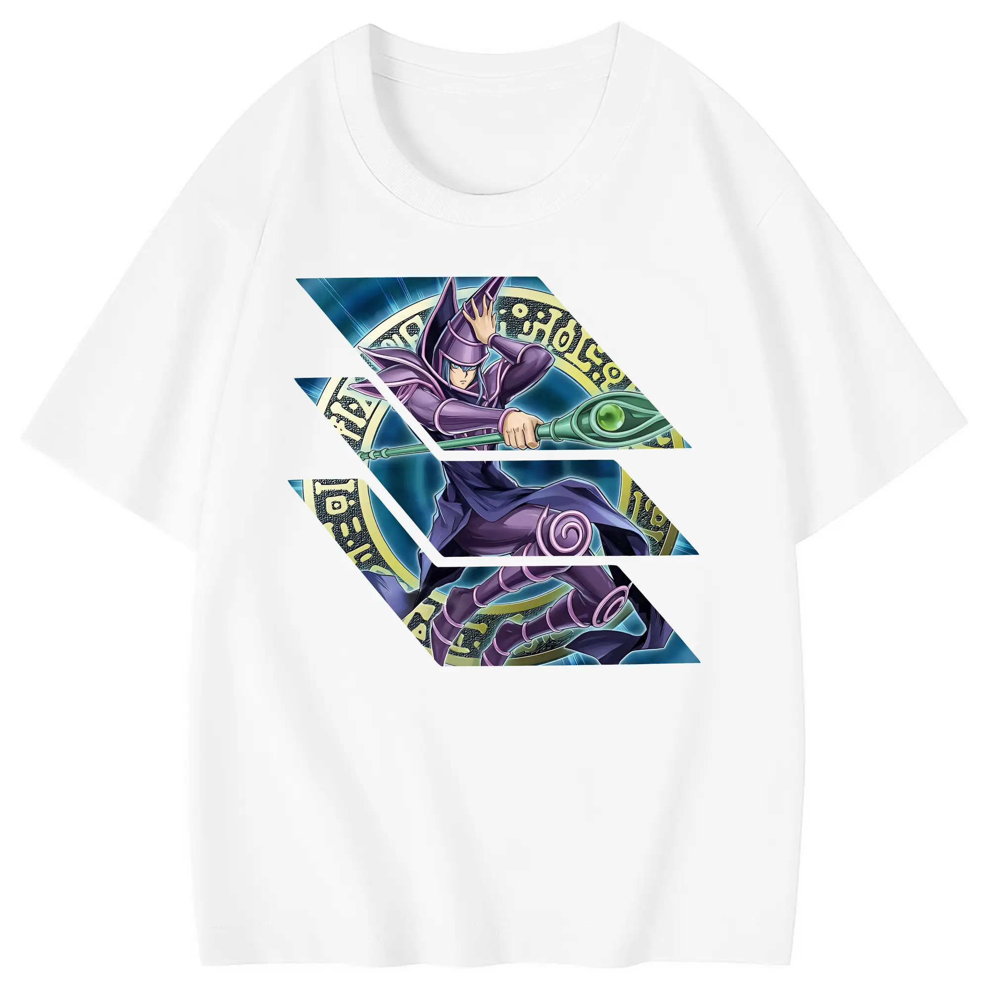 遊☆戯☆王 グッズ,ブラック・マジシャン - 綿100％ キッズTシャツ ・ フロントプリント ・ 快適 通気性 ・ スポーツ カジュアル 散歩用