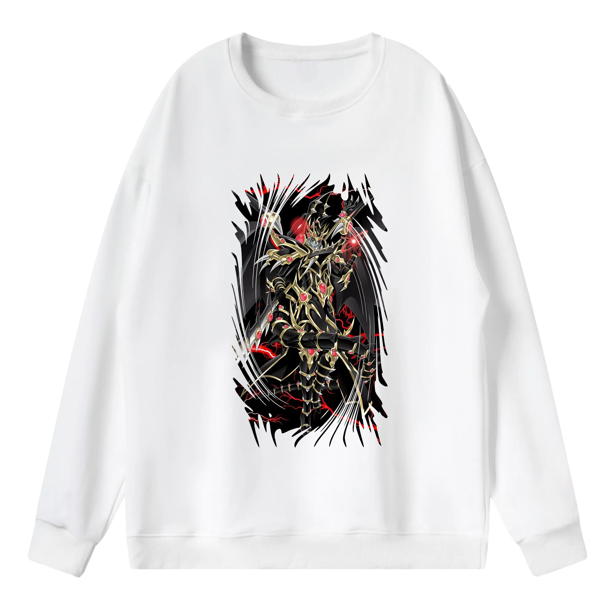 遊☆戯☆王 グッズ,ブラック・マジシャン - 薄手 クルーネック スウェット 裏毛260g · ポリエステル 春秋向け カジュアル 男女兼用 · トレーナー デイリー スポーツ 散歩に最適