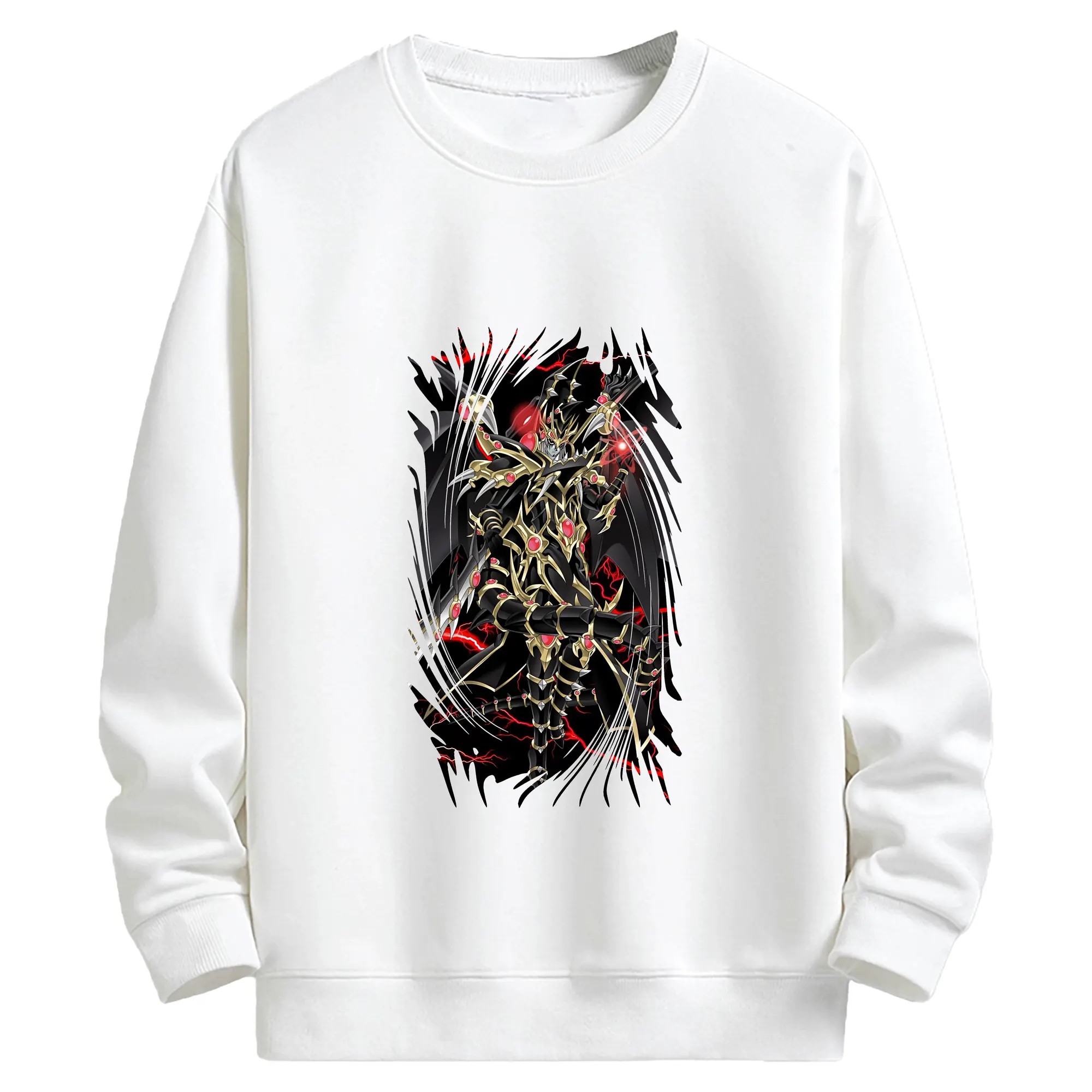 遊☆戯☆王 グッズ,ブラック・マジシャン - キッズ クルーネックスウェットシャツ ・ フロントプリント ・ 綿80％ ポリエステル20％ ・ 快適 通学 スポーツ 日常使い お散歩用