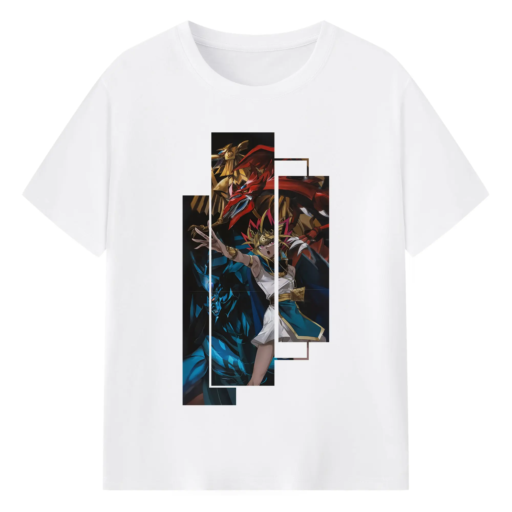 遊☆戯☆王 グッズ,さんげんしん - 綿100％ 半袖Tシャツ ・ フロントプリント ・ 快適 通気性 ・ 日常使い 散歩 スポーツ用