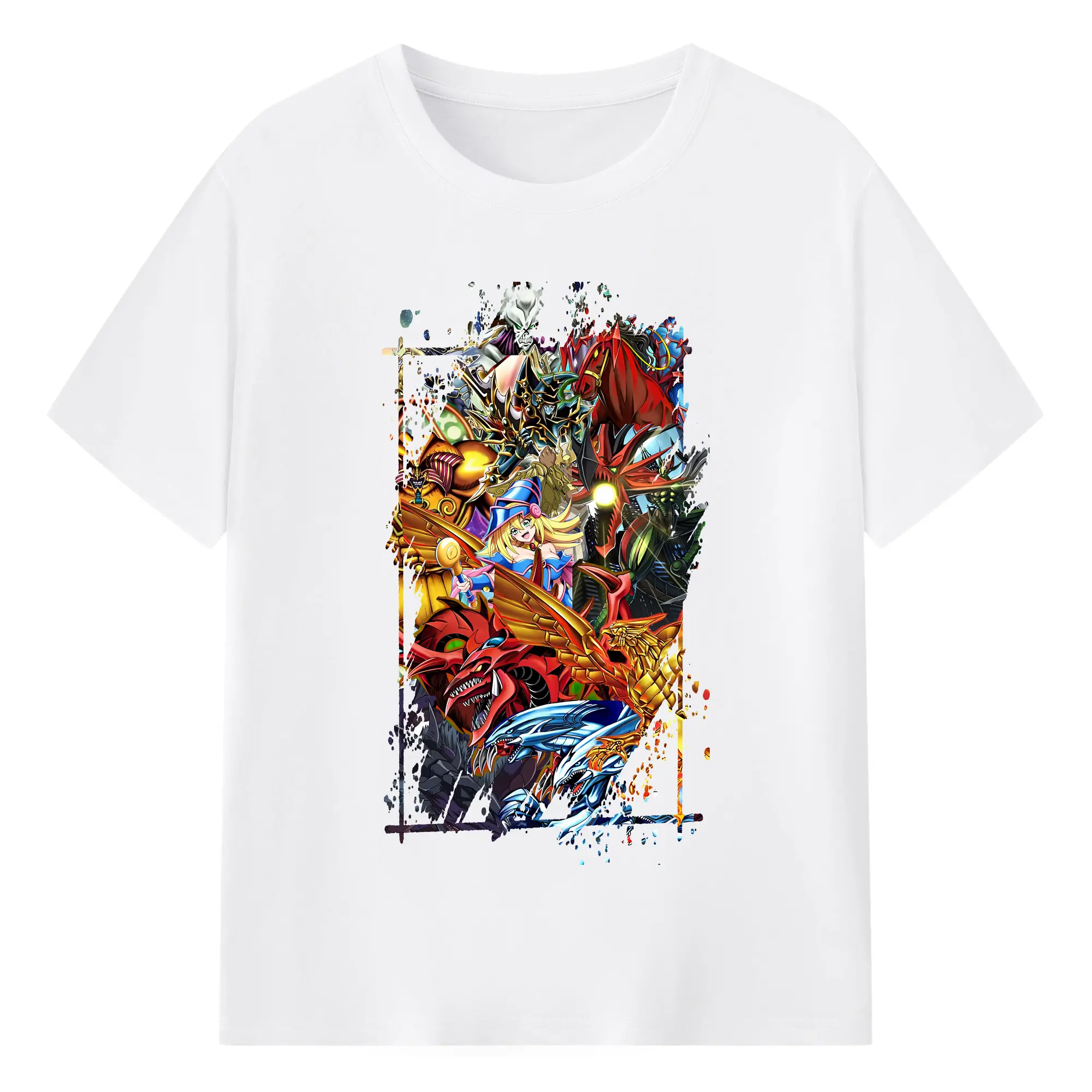 遊☆戯☆王 グッズ,さんげんしん - 綿100％ 半袖Tシャツ ・ フロントプリント ・ 快適 通気性 ・ 日常使い 散歩 スポーツ用