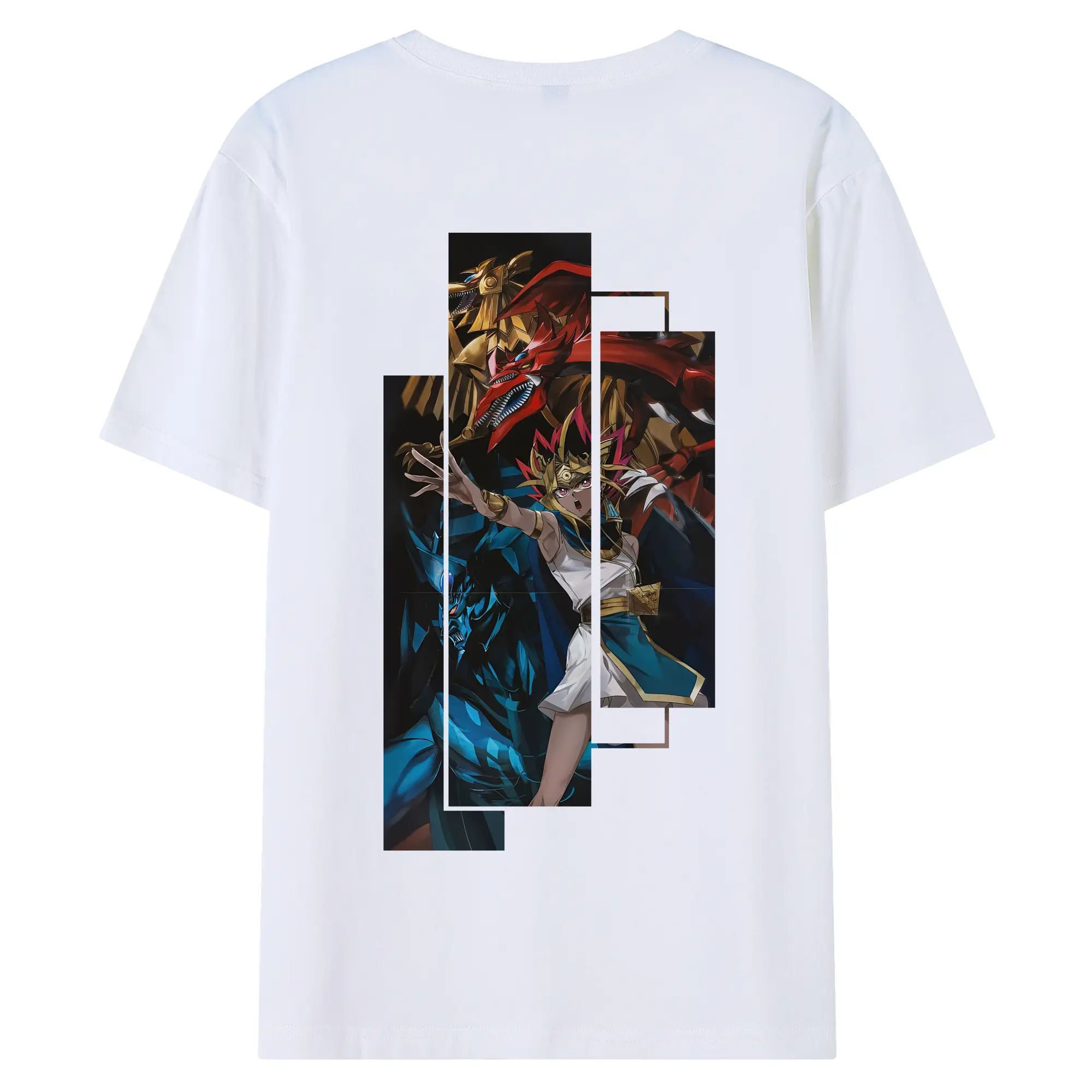遊☆戯☆王 グッズ,さんげんしん - 綿100％ 半袖Tシャツ ・ バックプリント ・ 快適 通気性 ・ 日常使い 散歩 スポーツ用