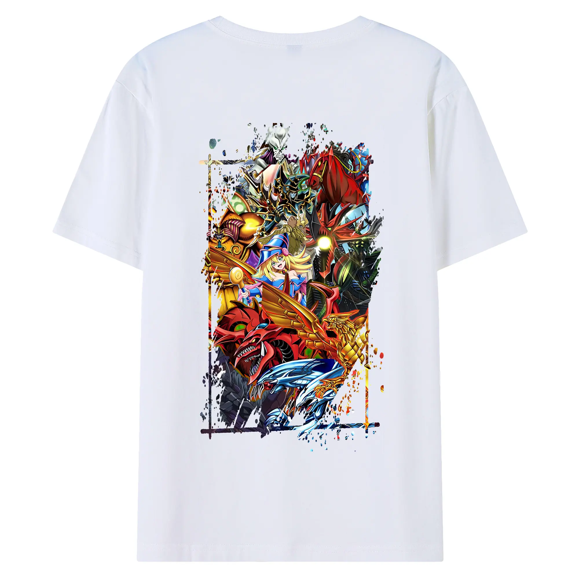 遊☆戯☆王 グッズ,さんげんしん - 綿100％ 半袖Tシャツ ・ バックプリント ・ 快適 通気性 ・ 日常使い 散歩 スポーツ用