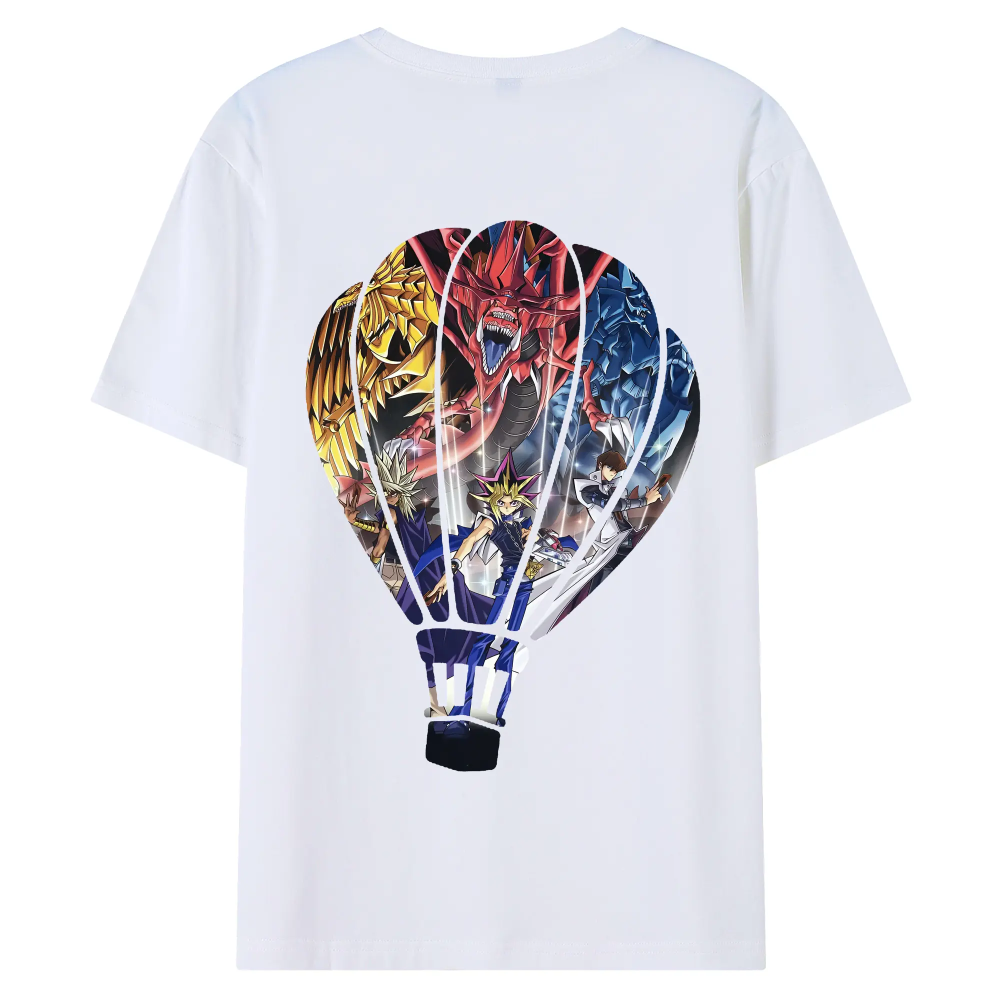 遊☆戯☆王 グッズ,さんげんしん - 綿100％ 半袖Tシャツ ・ バックプリント ・ 快適 通気性 ・ 日常使い 散歩 スポーツ用