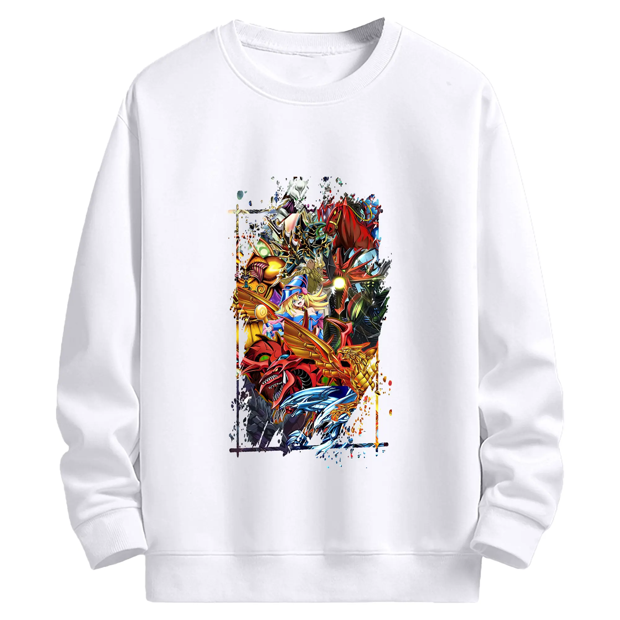 遊☆戯☆王 グッズ,さんげんしん - 高品質 クルーネック スウェット ・ コットン59％ ポリエステル41％ ・ ユニセックス 長袖 トレーナー ・ カジュアル デイリー スポーツ 散歩用