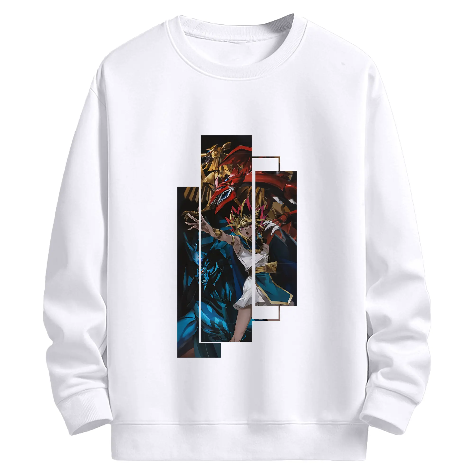 遊☆戯☆王 グッズ,さんげんしん - 高品質 クルーネック スウェット ・ コットン59％ ポリエステル41％ ・ ユニセックス 長袖 トレーナー ・ カジュアル デイリー スポーツ 散歩用