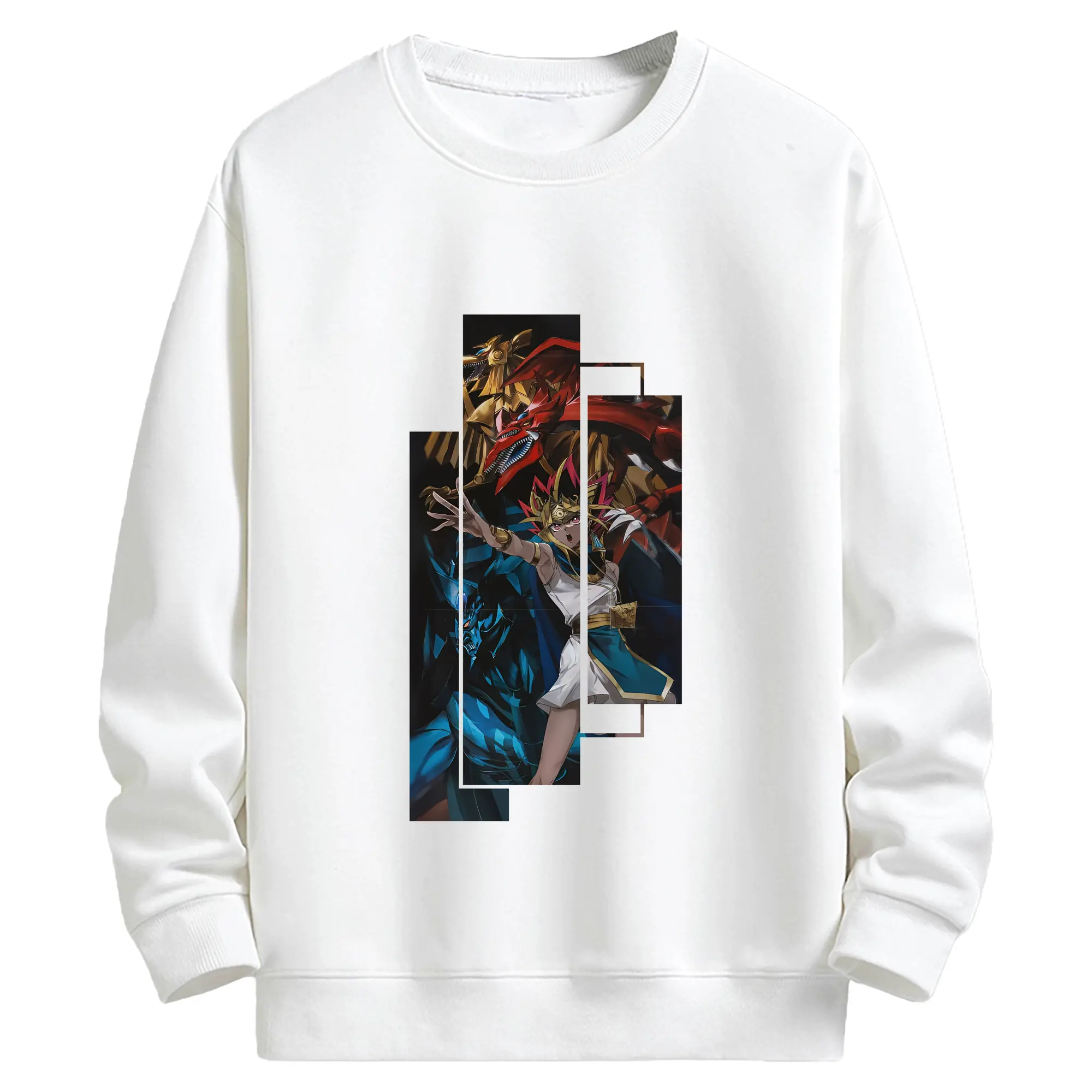 遊☆戯☆王 グッズ,さんげんしん - キッズ クルーネックスウェットシャツ ・ フロントプリント ・ 綿80％ ポリエステル20％ ・ 快適 通学 スポーツ 日常使い お散歩用