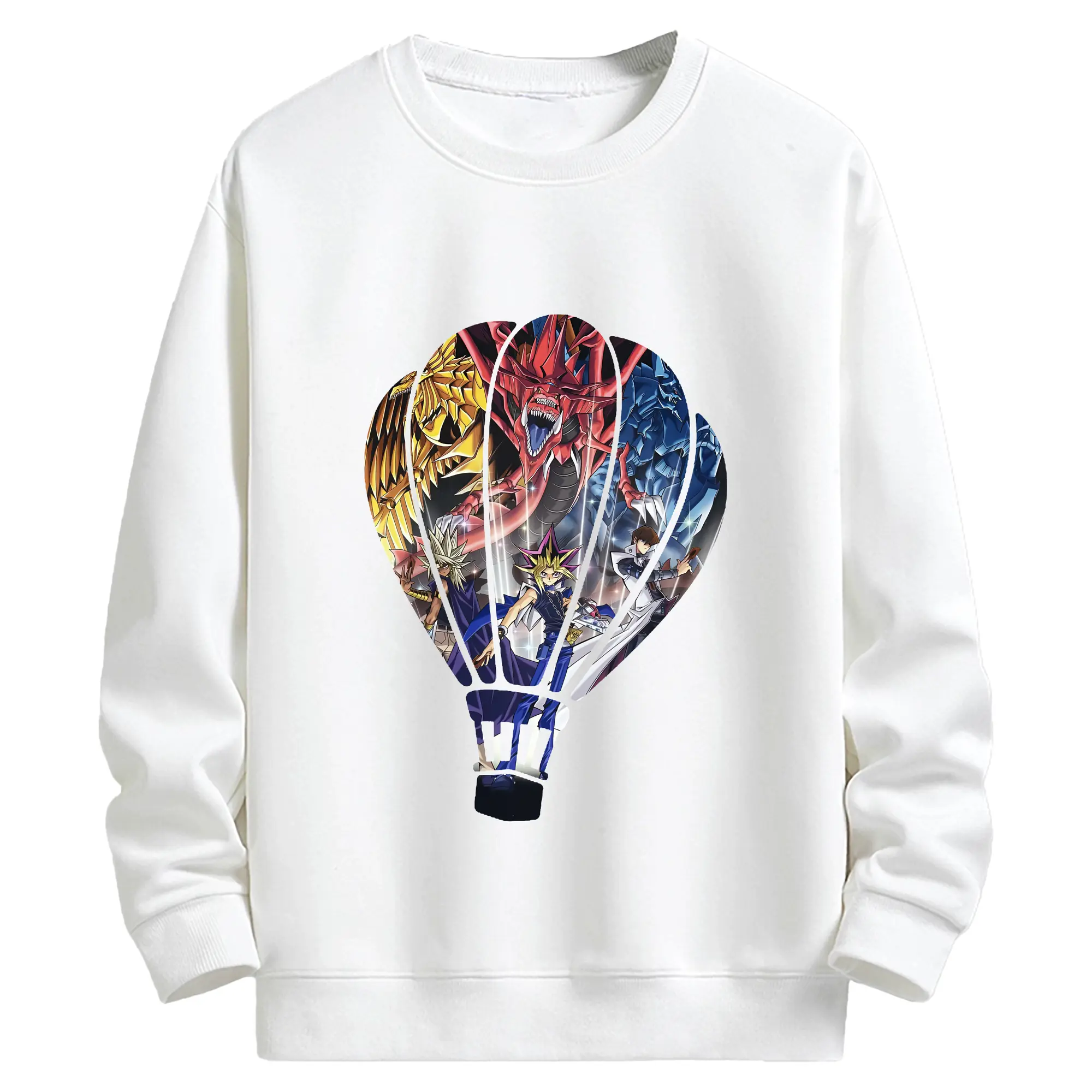 遊☆戯☆王 グッズ,さんげんしん - キッズ クルーネックスウェットシャツ ・ フロントプリント ・ 綿80％ ポリエステル20％ ・ 快適 通学 スポーツ 日常使い お散歩用