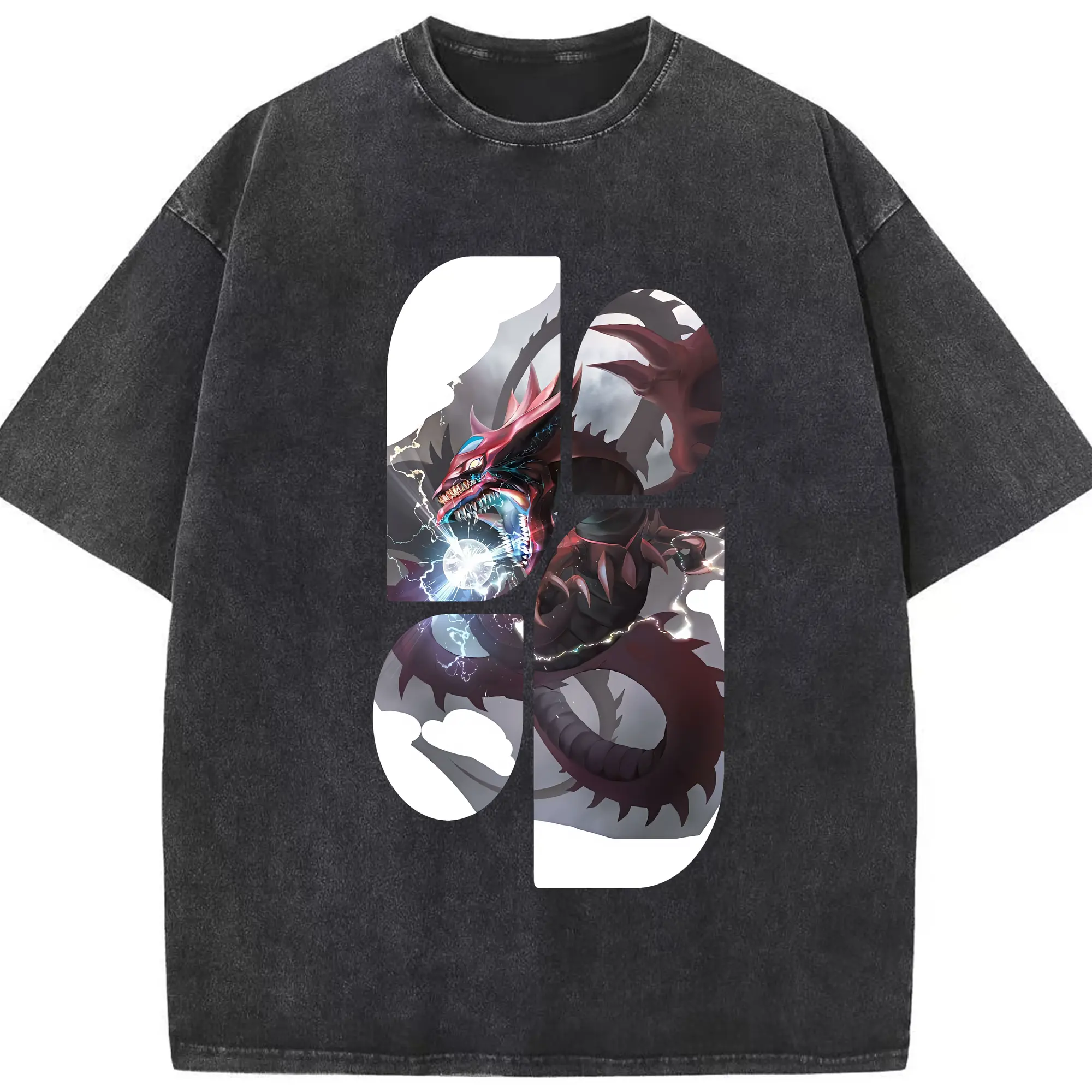 遊☆戯☆王 グッズ,さんげんしん - 綿100％ ヴィンテージ風 半袖Tシャツ ・ フロントプリント ・ 柔らか肌触り ・ 通気性 快適 ・ スポーツ カジュアル 外出用