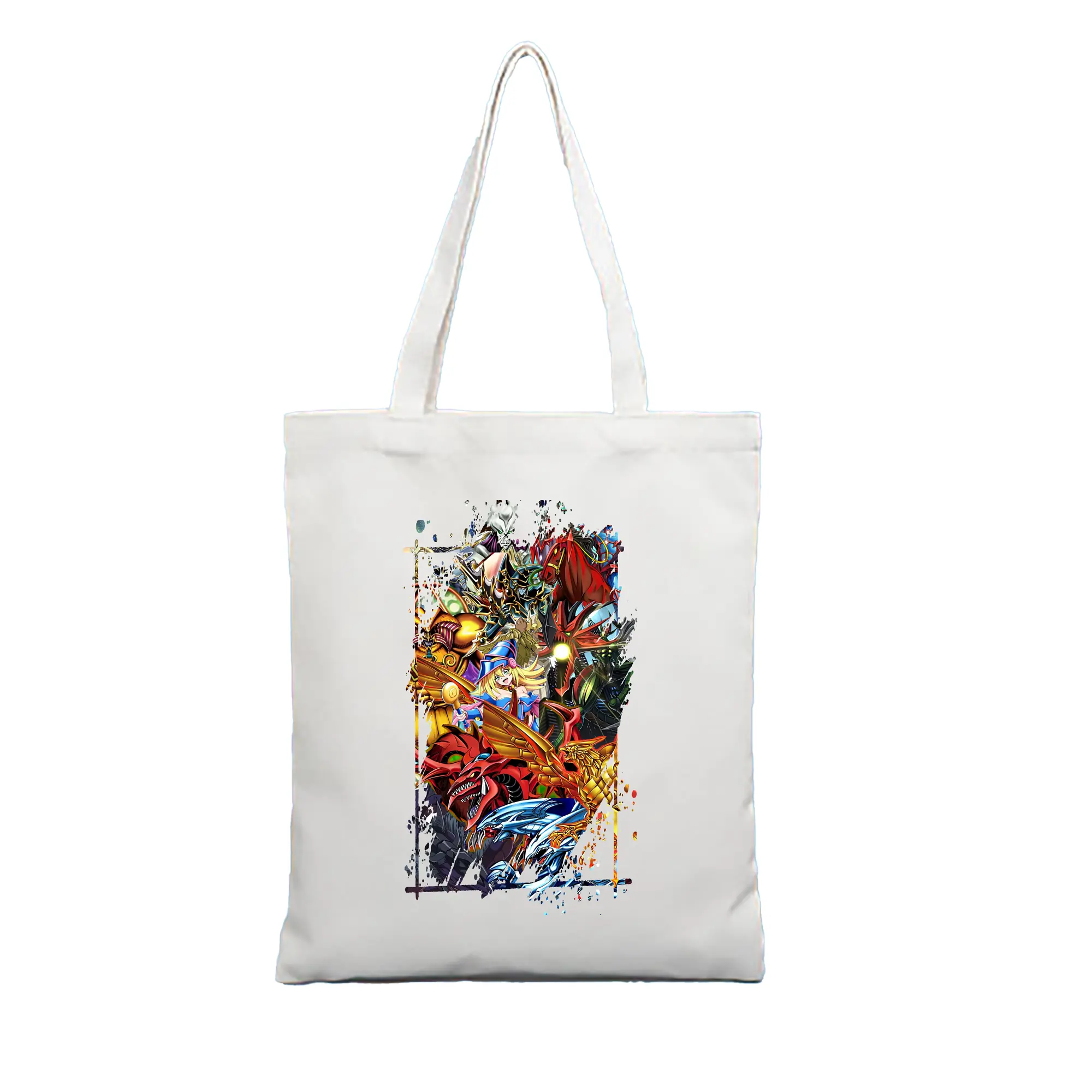 遊☆戯☆王 グッズ,さんげんしん - 縦型キャンバス手提げバッグ（トートバッグ） ・ キャンバス素材 ・ ショッピング用 ・ 軽量 丈夫 お手入れ簡単