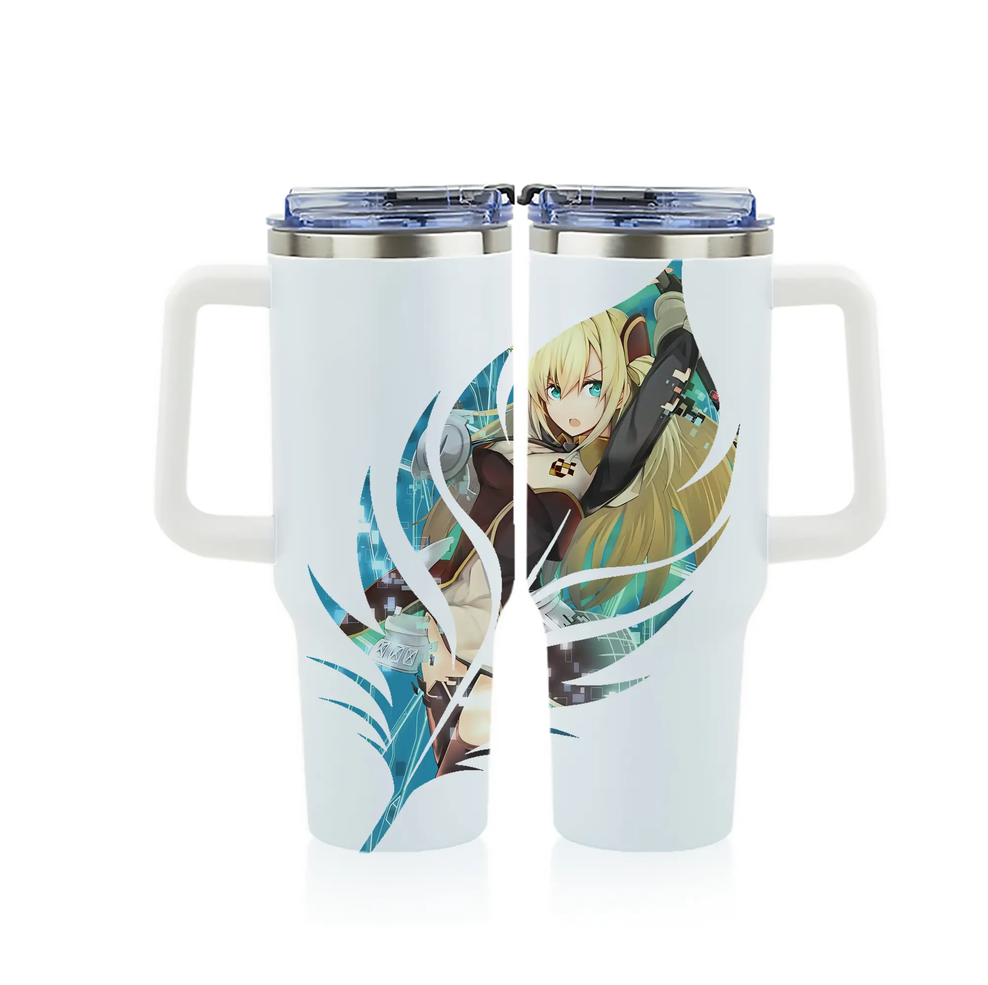 遊☆戯☆王 グッズ,閃刀姫 - 1200mL フルプリント車用タンブラー ・ 304ステンレス 内側 ・ 201ステンレス 外側 ・ 保温 保冷 ・ 通勤 ドライブ アウトドア用