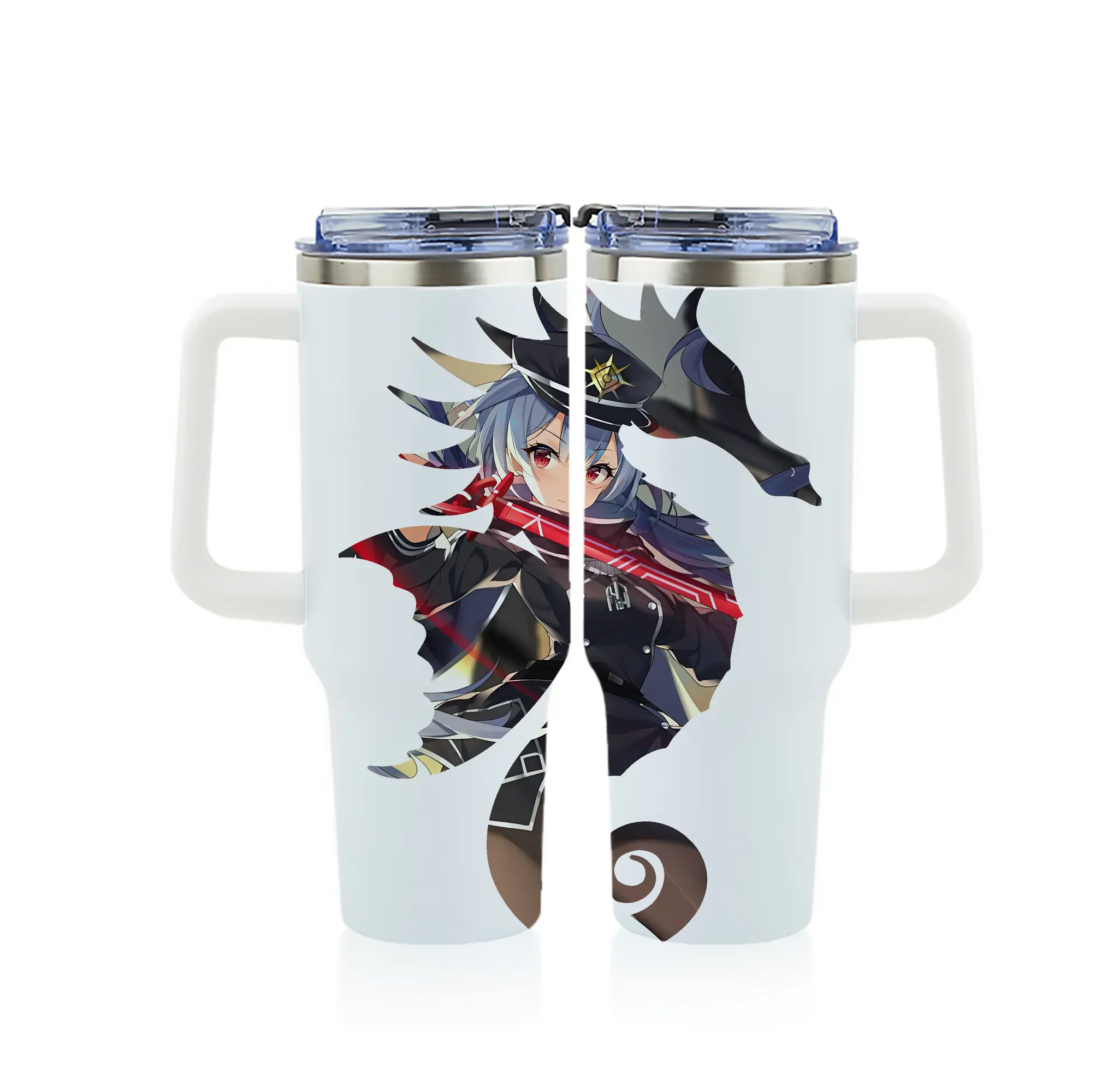 遊☆戯☆王 グッズ,閃刀姫 - 1200mL フルプリント車用タンブラー ・ 304ステンレス 内側 ・ 201ステンレス 外側 ・ 保温 保冷 ・ 通勤 ドライブ アウトドア用