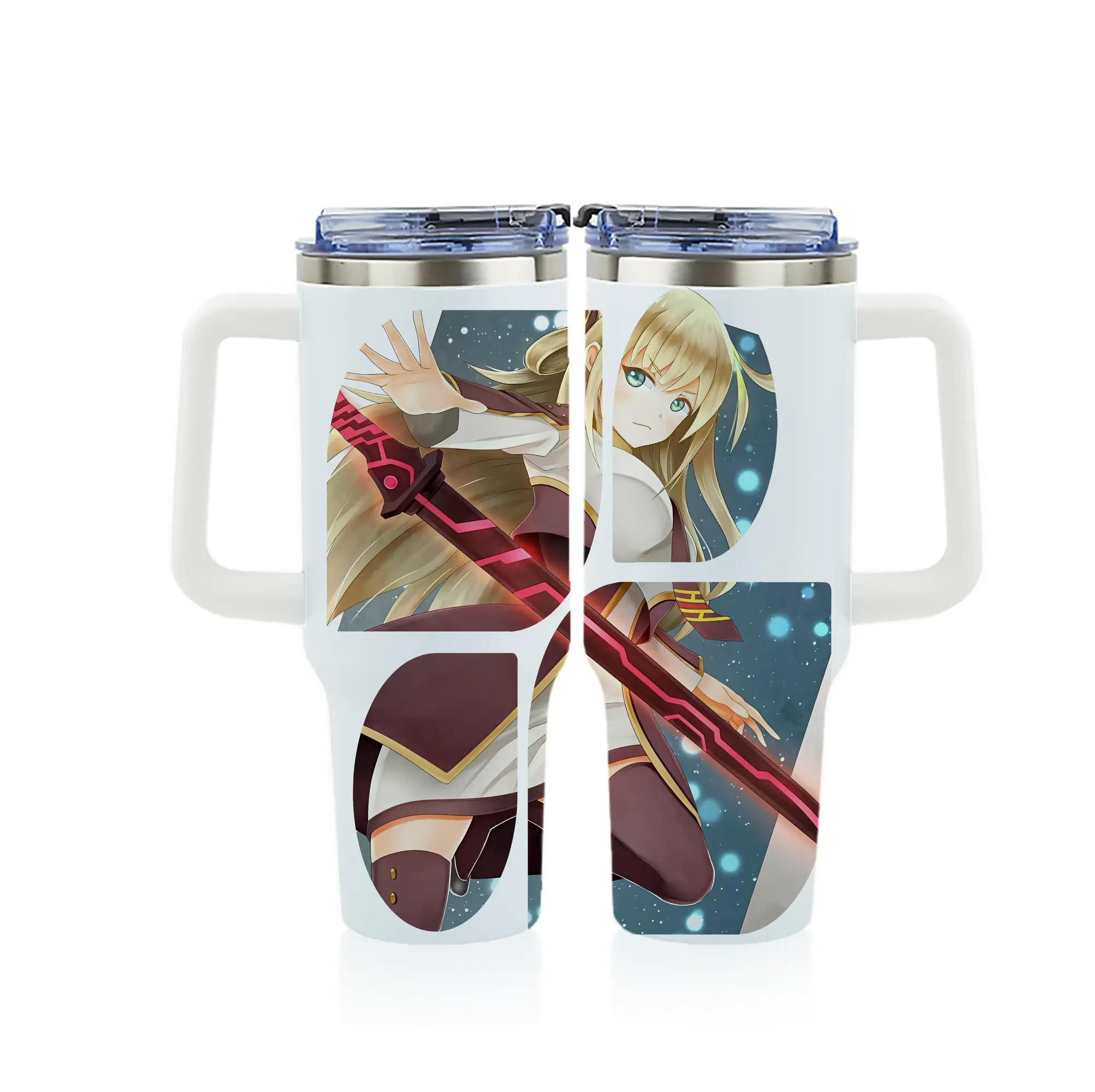 遊☆戯☆王 グッズ,閃刀姫 - 1200mL フルプリント車用タンブラー ・ 304ステンレス 内側 ・ 201ステンレス 外側 ・ 保温 保冷 ・ 通勤 ドライブ アウトドア用