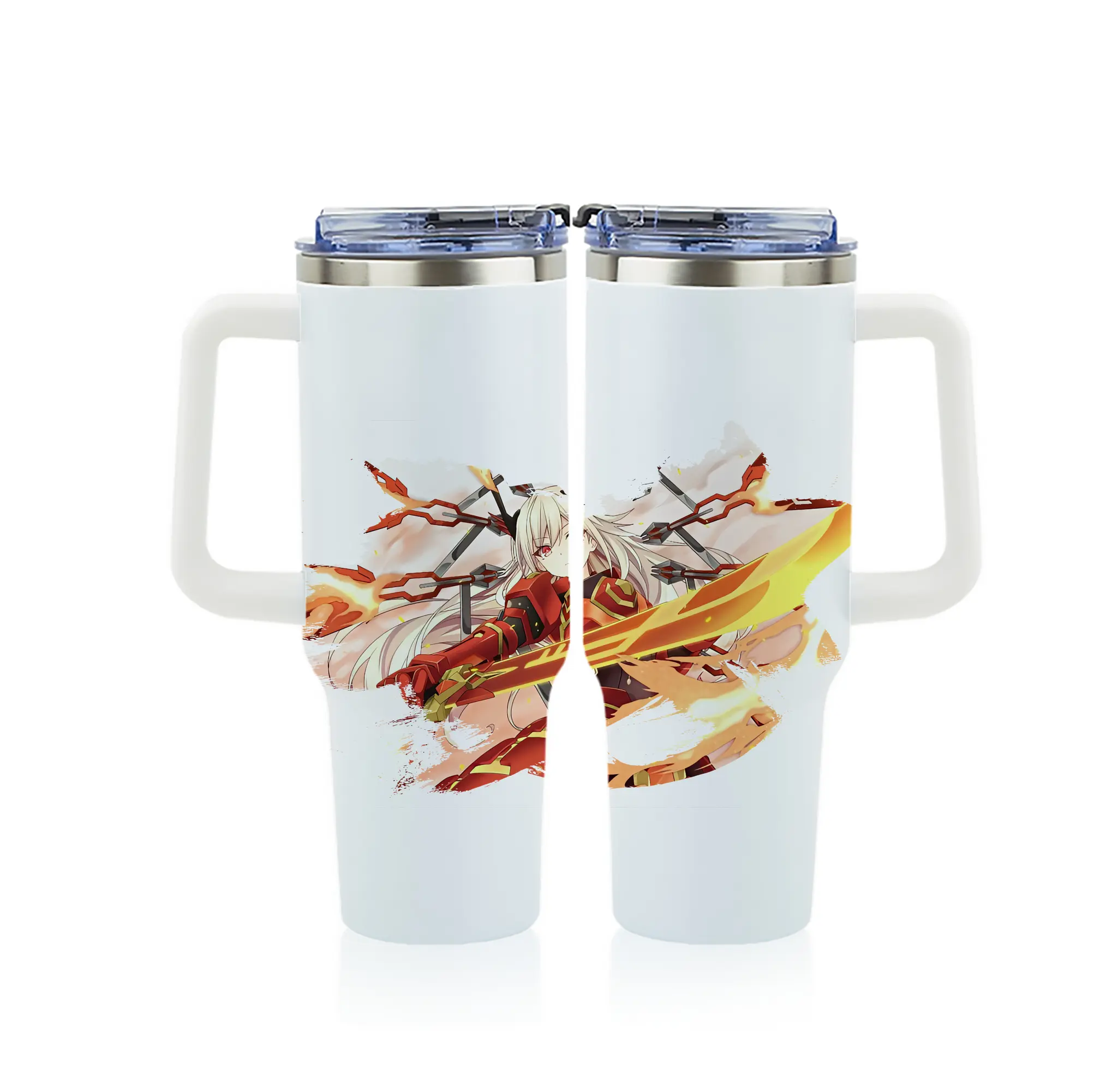 遊☆戯☆王 グッズ,閃刀姫 - 1200mL フルプリント車用タンブラー ・ 304ステンレス 内側 ・ 201ステンレス 外側 ・ 保温 保冷 ・ 通勤 ドライブ アウトドア用