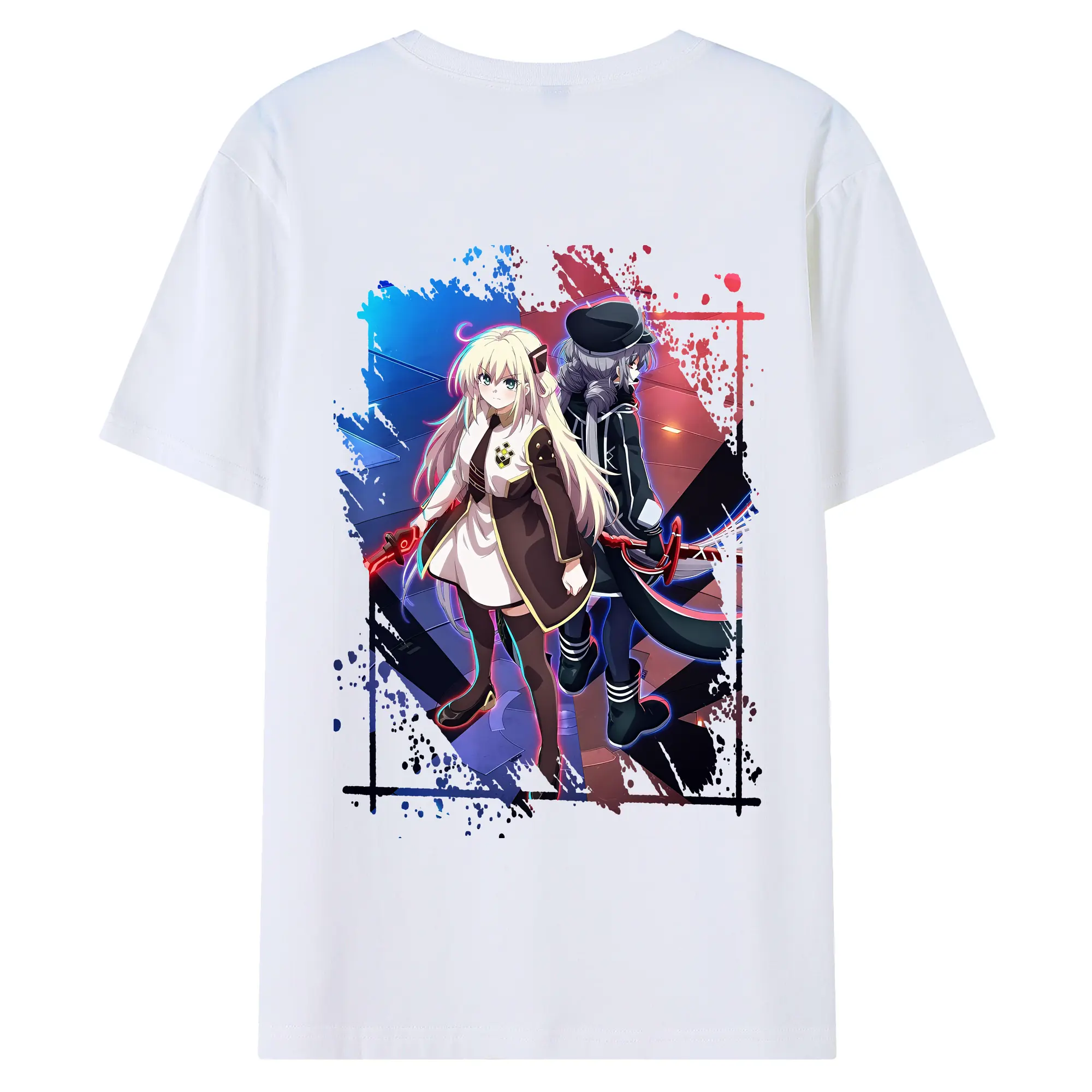 遊☆戯☆王 グッズ,閃刀姫 - 綿100％ 半袖Tシャツ ・ バックプリント ・ 快適 通気性 ・ 日常使い 散歩 スポーツ用