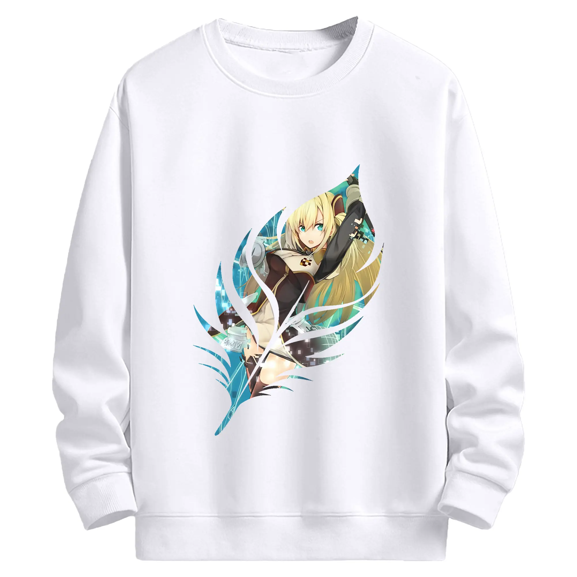 遊☆戯☆王 グッズ,閃刀姫 - 高品質 クルーネック スウェット ・ コットン59％ ポリエステル41％ ・ ユニセックス 長袖 トレーナー ・ カジュアル デイリー スポーツ 散歩用