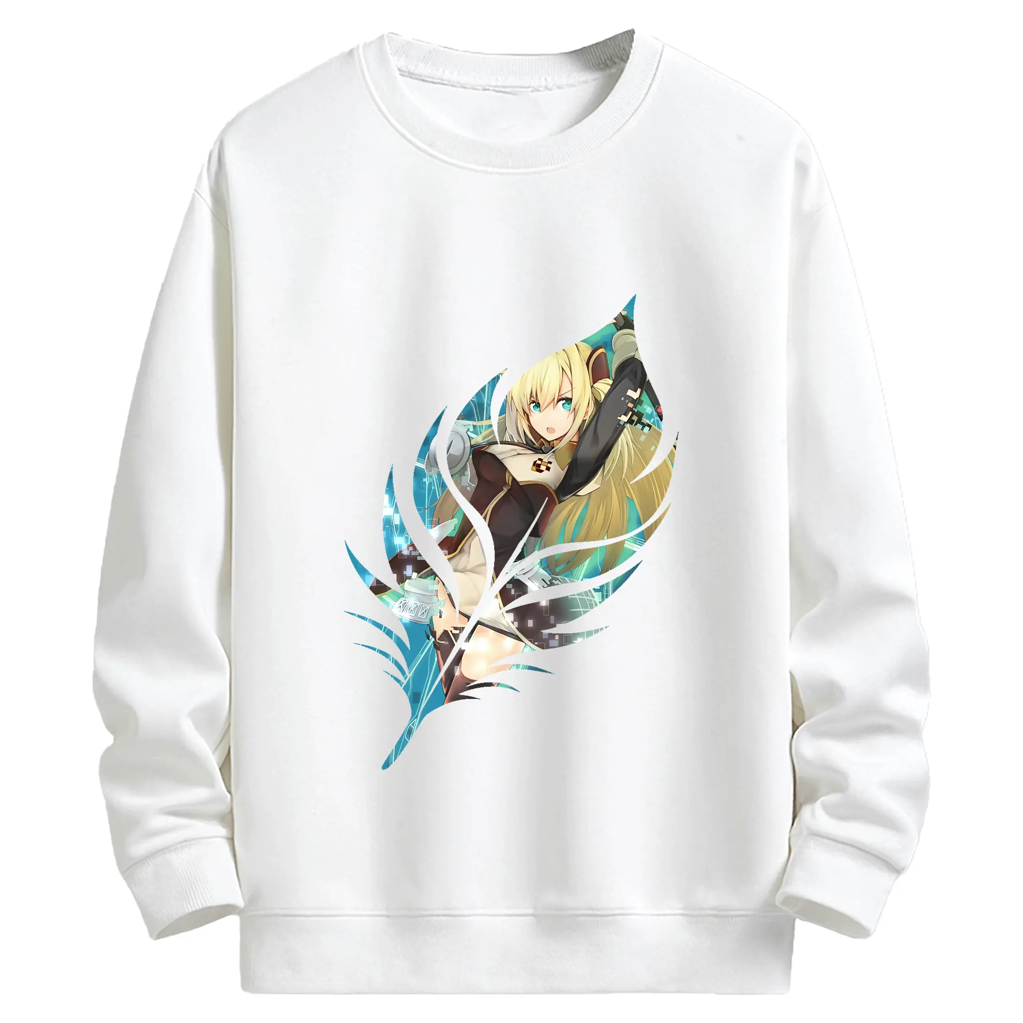 遊☆戯☆王 グッズ,閃刀姫 - キッズ クルーネックスウェットシャツ ・ フロントプリント ・ 綿80％ ポリエステル20％ ・ 快適 通学 スポーツ 日常使い お散歩用