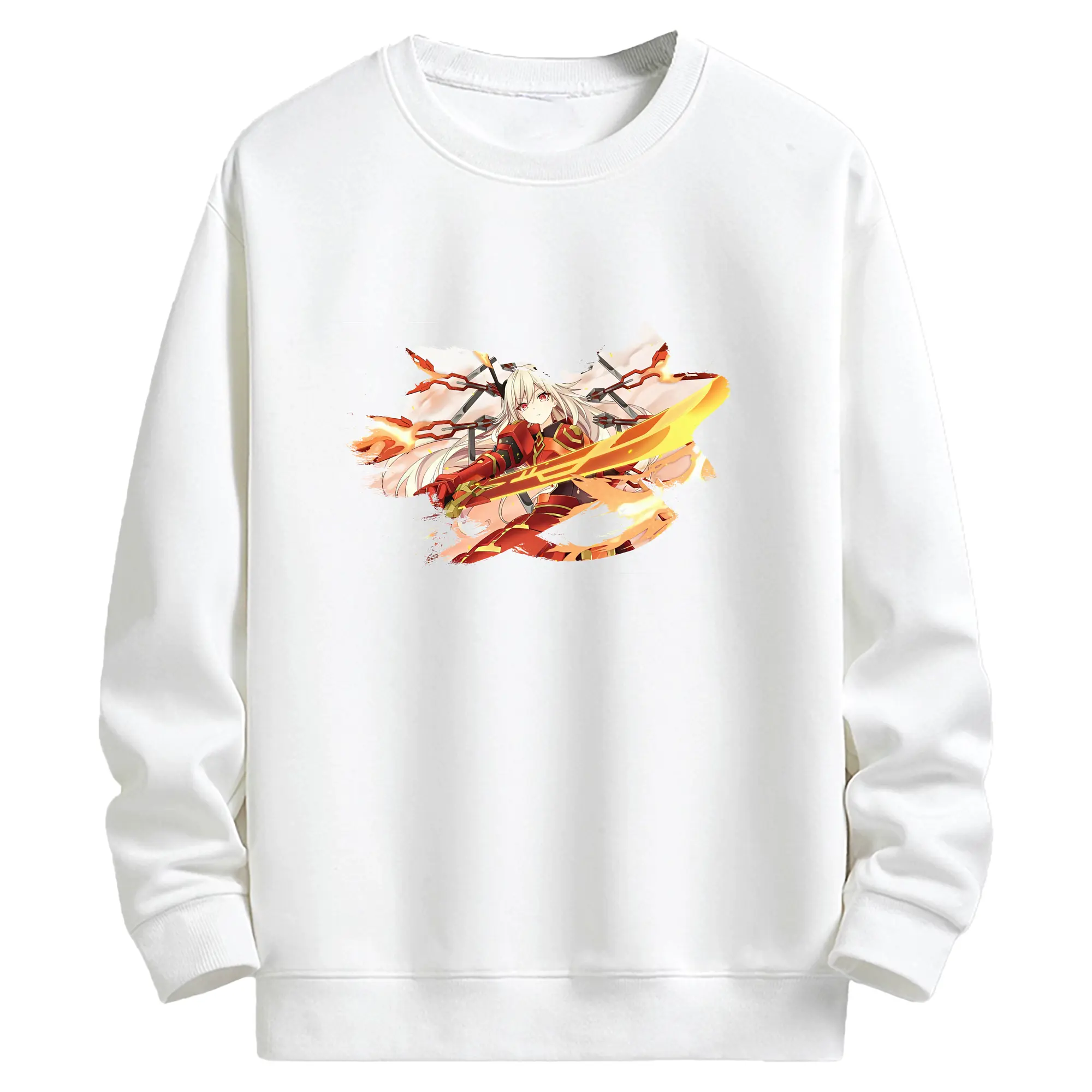 遊☆戯☆王 グッズ,閃刀姫 - キッズ クルーネックスウェットシャツ ・ フロントプリント ・ 綿80％ ポリエステル20％ ・ 快適 通学 スポーツ 日常使い お散歩用