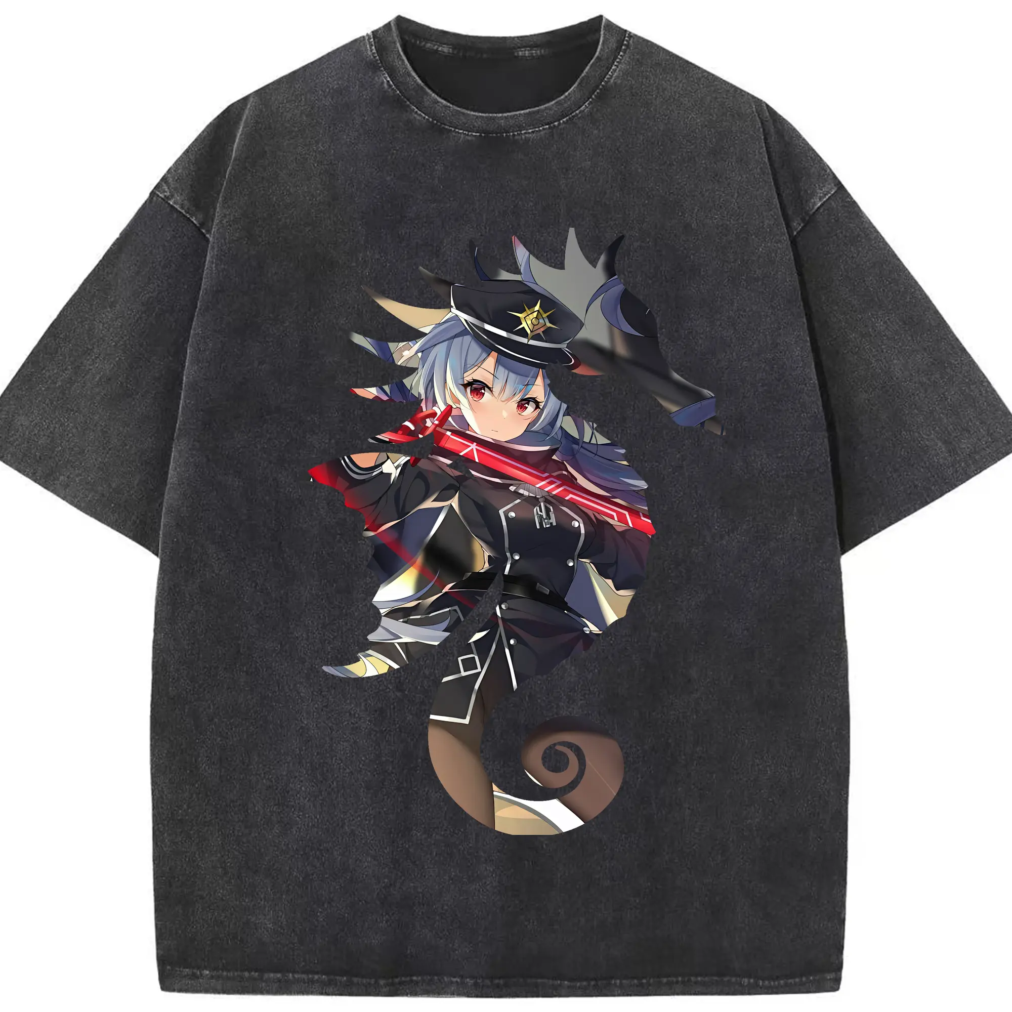 遊☆戯☆王 グッズ,閃刀姫 - 綿100％ ヴィンテージ風 半袖Tシャツ ・ フロントプリント ・ 柔らか肌触り ・ 通気性 快適 ・ スポーツ カジュアル 外出用