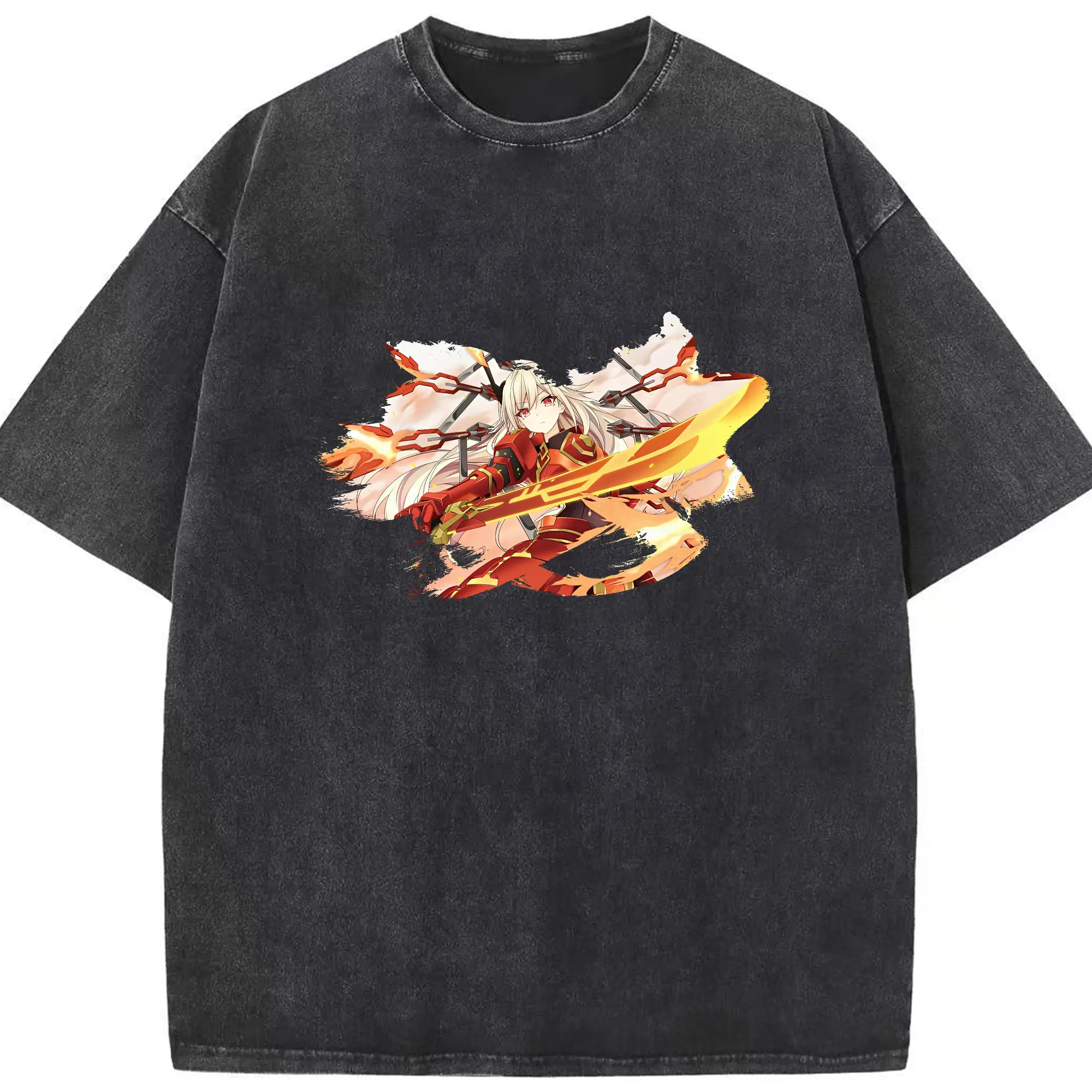 遊☆戯☆王 グッズ,閃刀姫 - 綿100％ ヴィンテージ風 半袖Tシャツ ・ フロントプリント ・ 柔らか肌触り ・ 通気性 快適 ・ スポーツ カジュアル 外出用