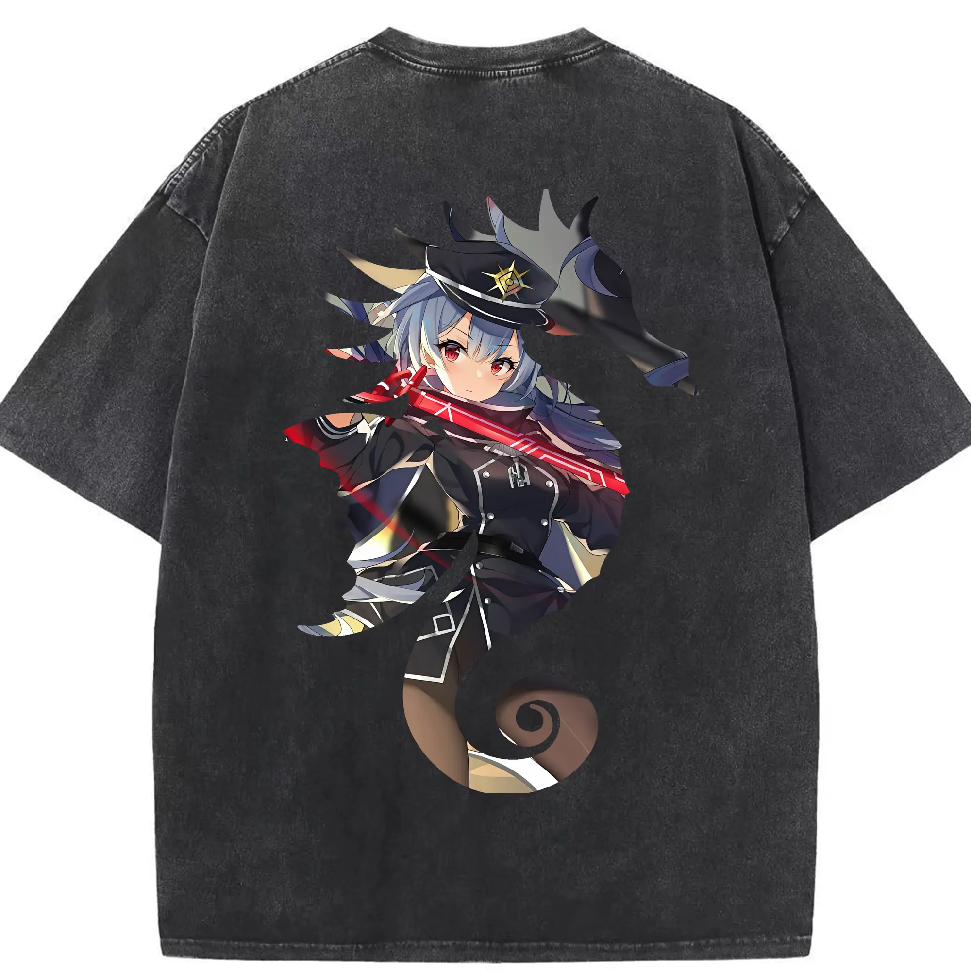 遊☆戯☆王 グッズ,閃刀姫 - 綿100％ ヴィンテージ風 半袖Tシャツ ・ 背面プリント ・ 柔らか肌触り ・ 通気性 快適 ・ スポーツ カジュアル 外出用