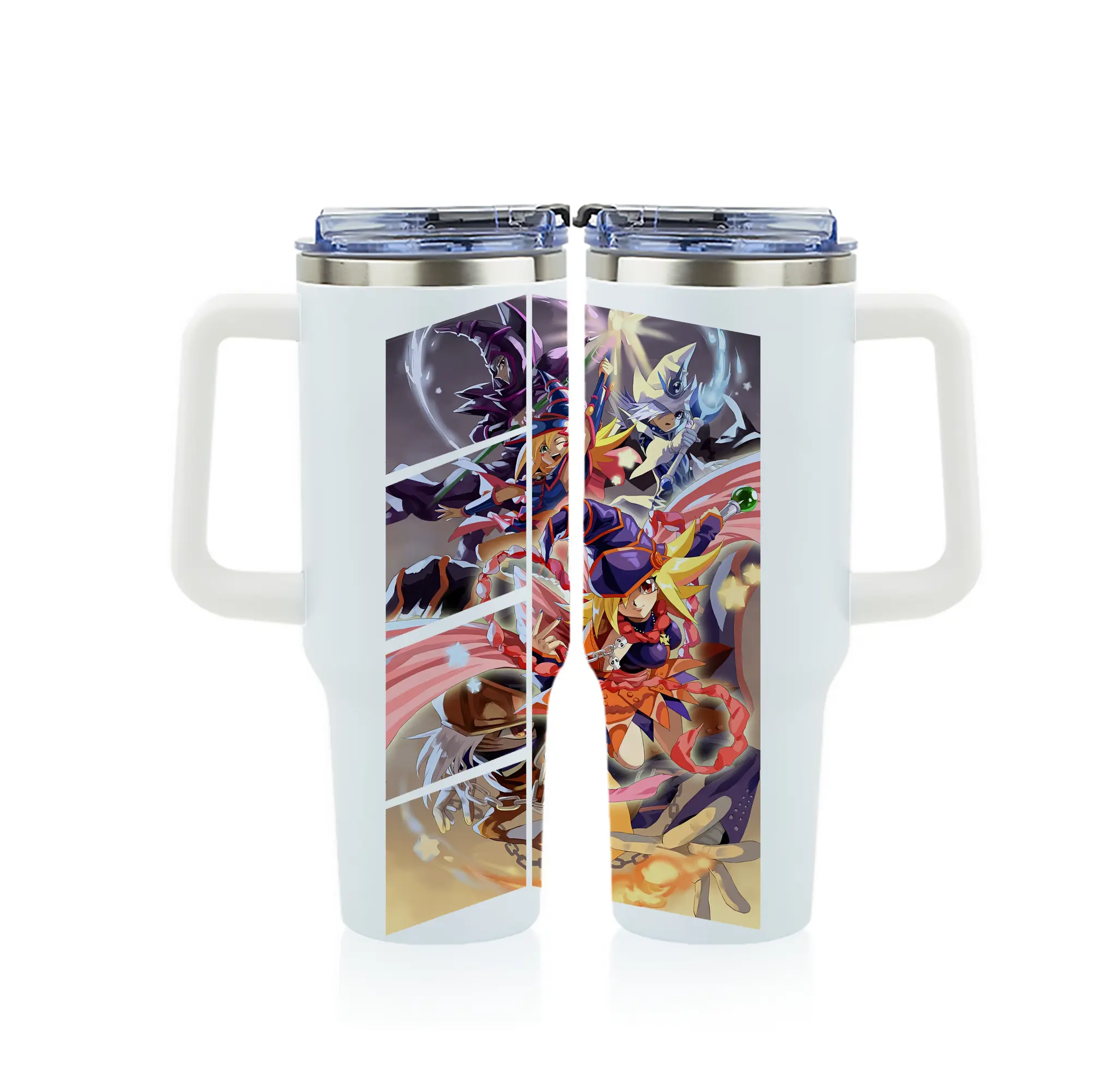 遊☆戯☆王 グッズ,黒魔導少女 - 1200mL フルプリント車用タンブラー ・ 304ステンレス 内側 ・ 201ステンレス 外側 ・ 保温 保冷 ・ 通勤 ドライブ アウトドア用