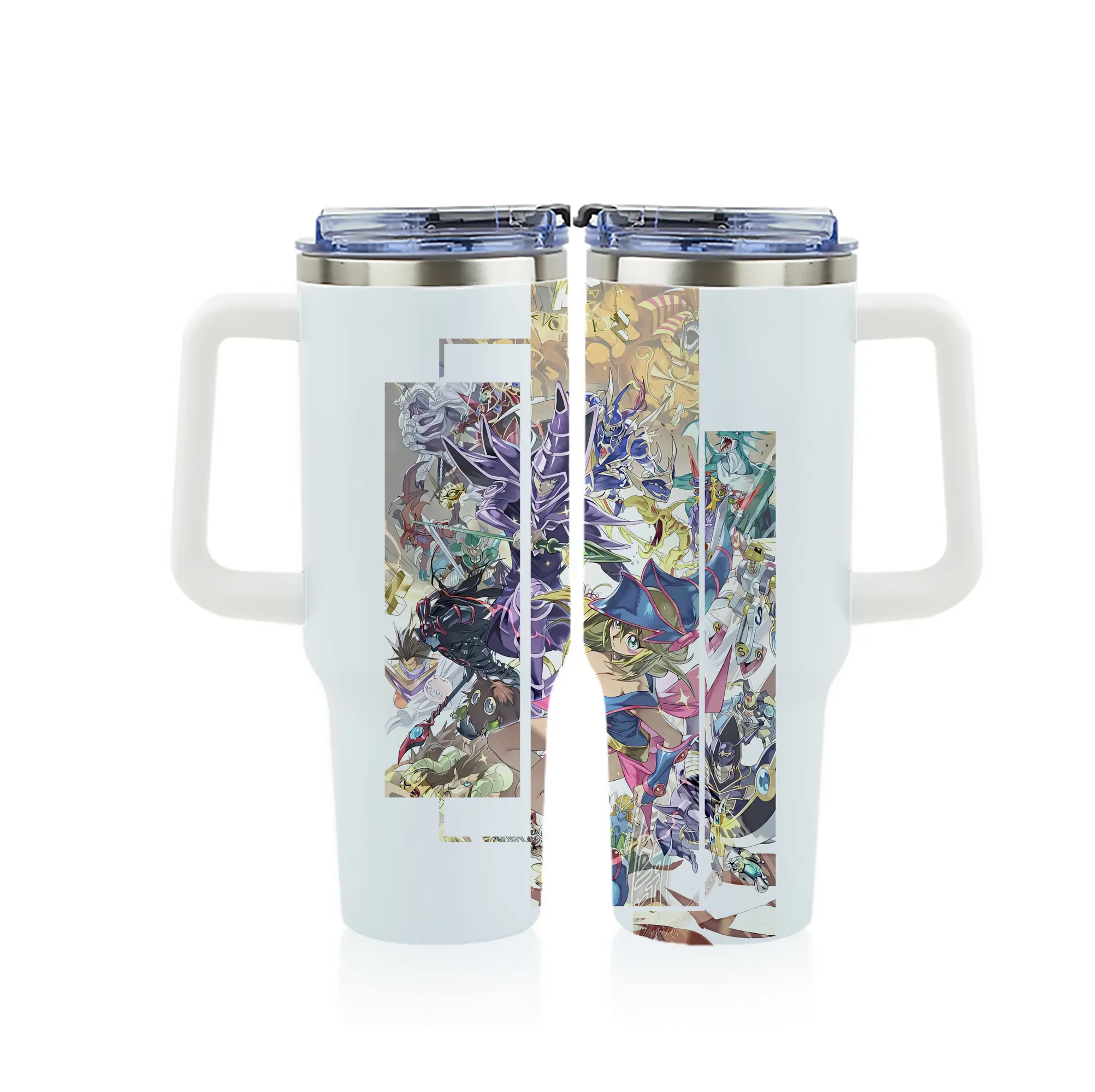 遊☆戯☆王 グッズ,黒魔導少女 - 1200mL フルプリント車用タンブラー ・ 304ステンレス 内側 ・ 201ステンレス 外側 ・ 保温 保冷 ・ 通勤 ドライブ アウトドア用