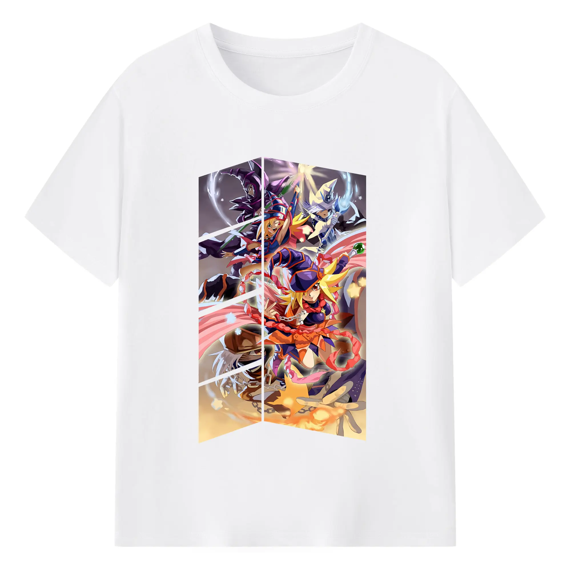 遊☆戯☆王 グッズ,黒魔導少女 - 綿100％ 半袖Tシャツ ・ フロントプリント ・ 快適 通気性 ・ 日常使い 散歩 スポーツ用