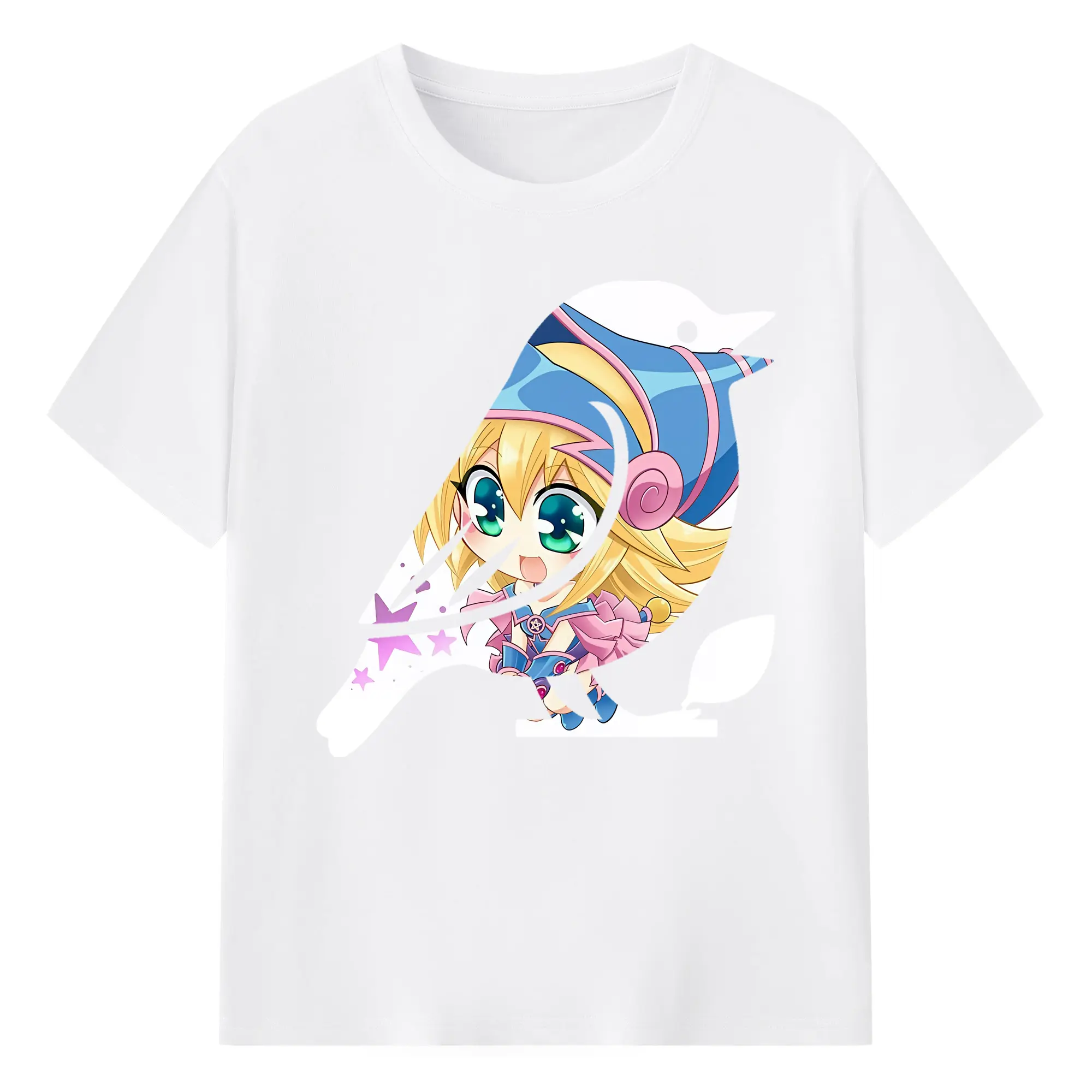 遊☆戯☆王 グッズ,黒魔導少女 - 綿100％ 半袖Tシャツ ・ フロントプリント ・ 快適 通気性 ・ 日常使い 散歩 スポーツ用