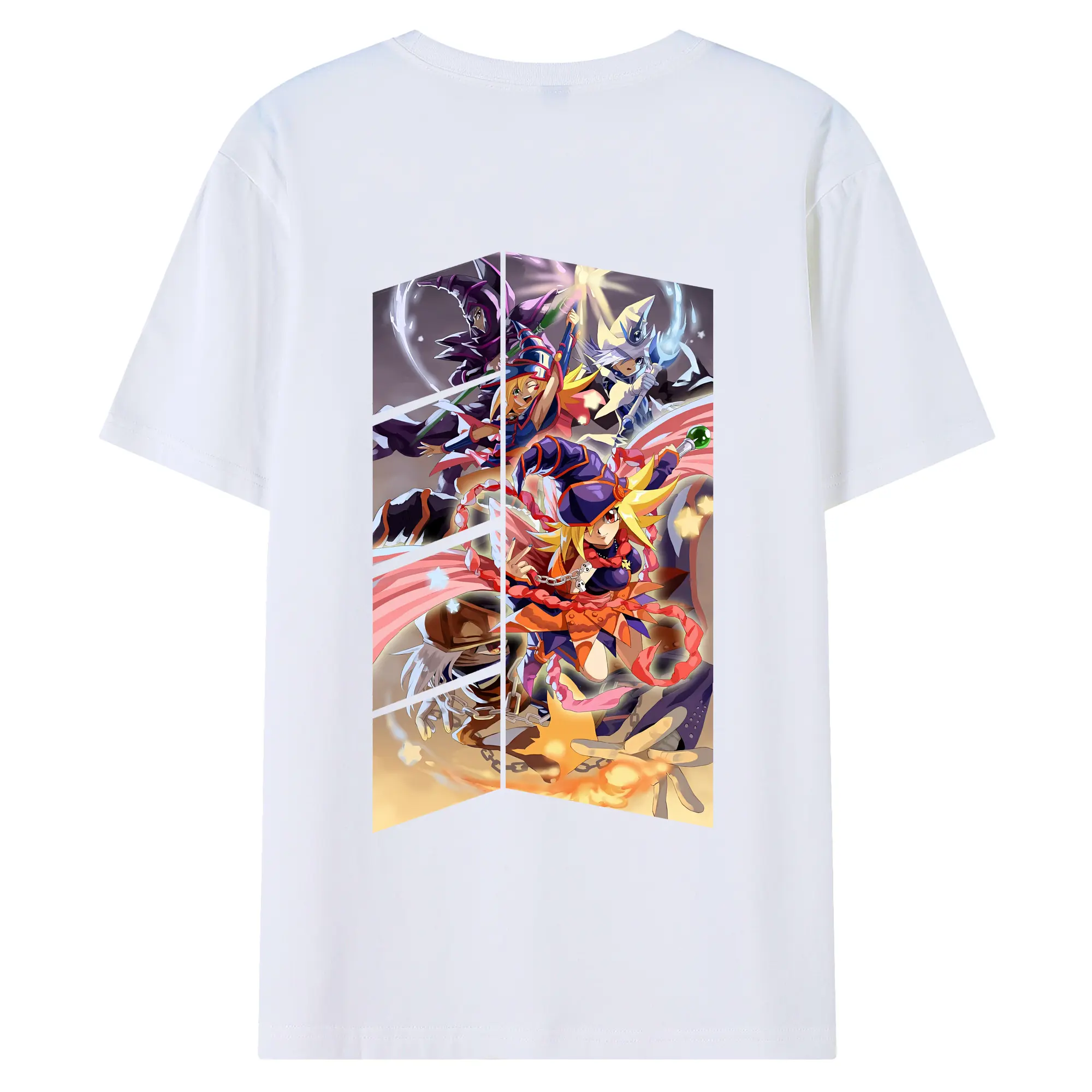 遊☆戯☆王 グッズ,黒魔導少女 - 綿100％ 半袖Tシャツ ・ バックプリント ・ 快適 通気性 ・ 日常使い 散歩 スポーツ用