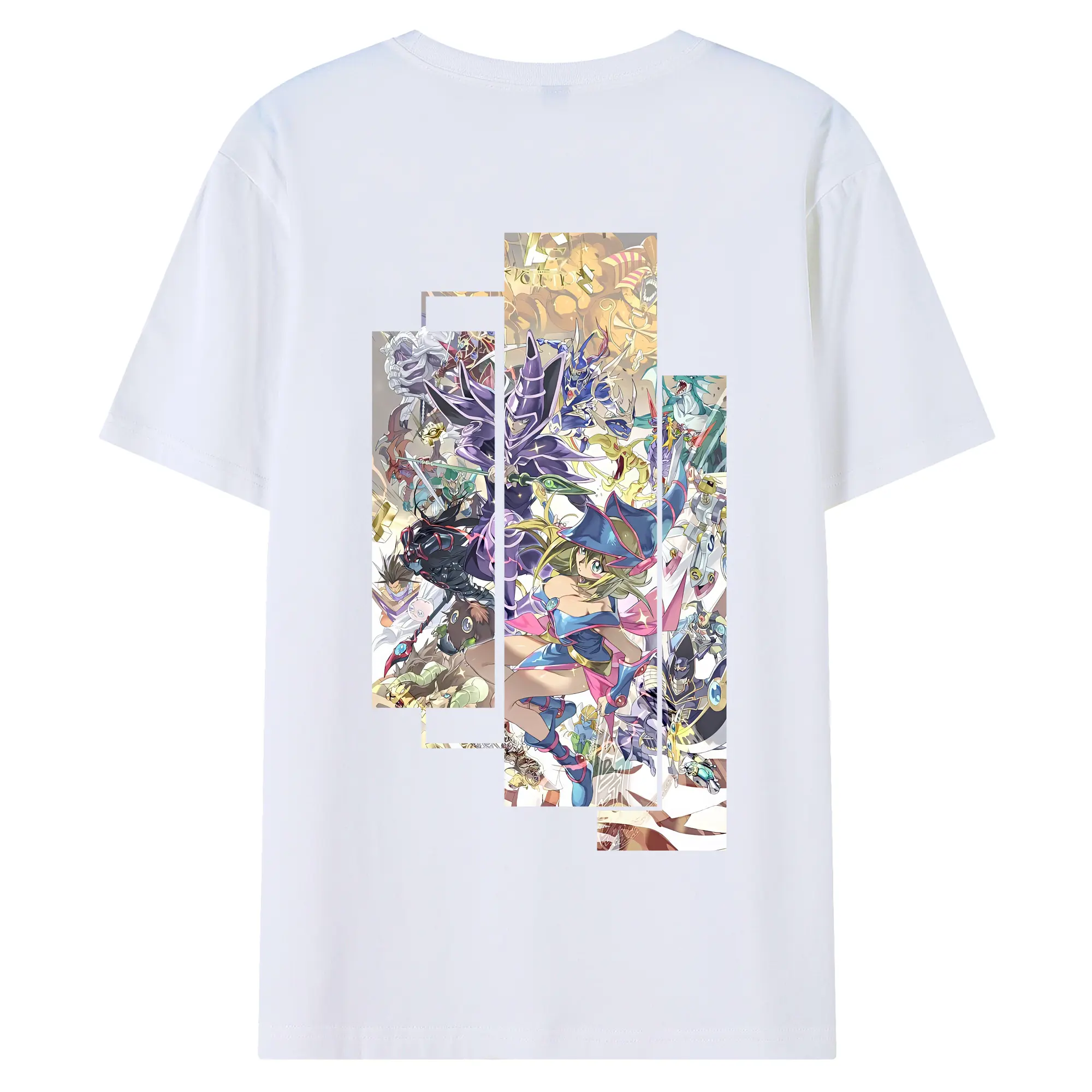 遊☆戯☆王 グッズ,黒魔導少女 - 綿100％ 半袖Tシャツ ・ バックプリント ・ 快適 通気性 ・ 日常使い 散歩 スポーツ用