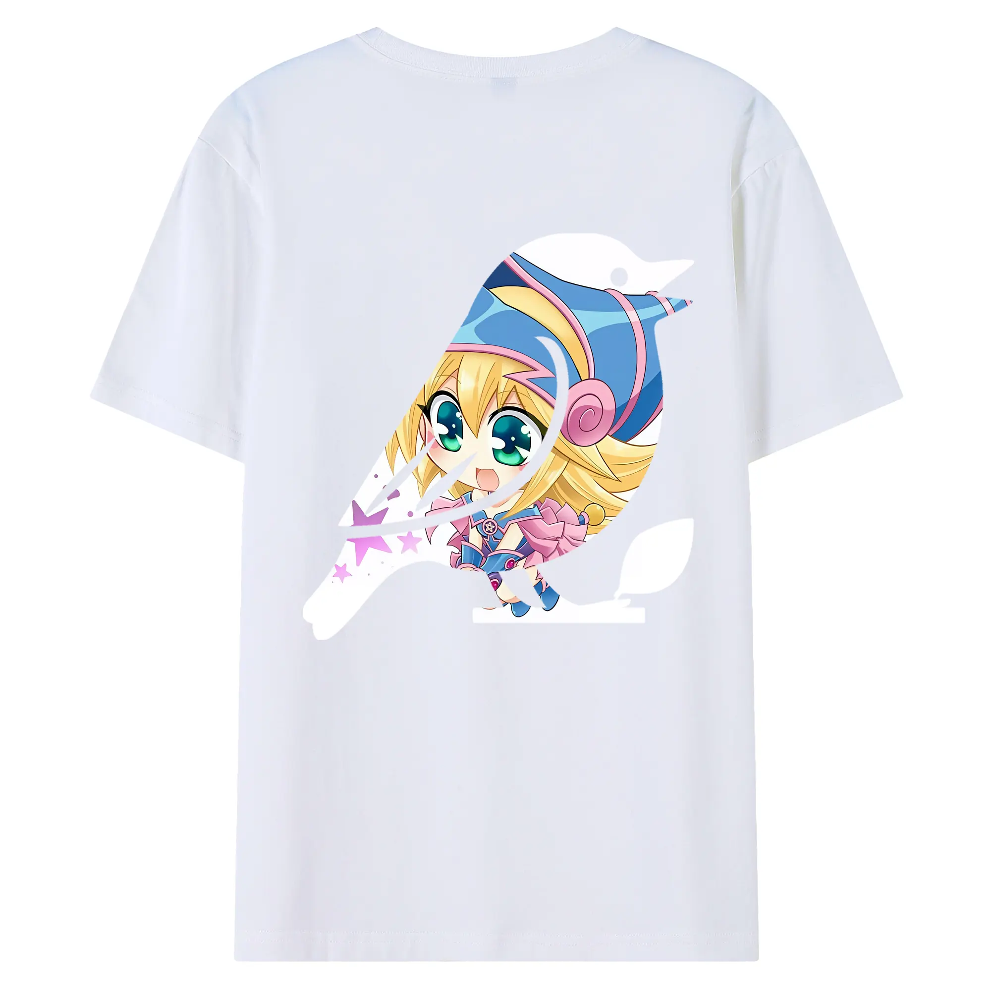 遊☆戯☆王 グッズ,黒魔導少女 - 綿100％ 半袖Tシャツ ・ バックプリント ・ 快適 通気性 ・ 日常使い 散歩 スポーツ用