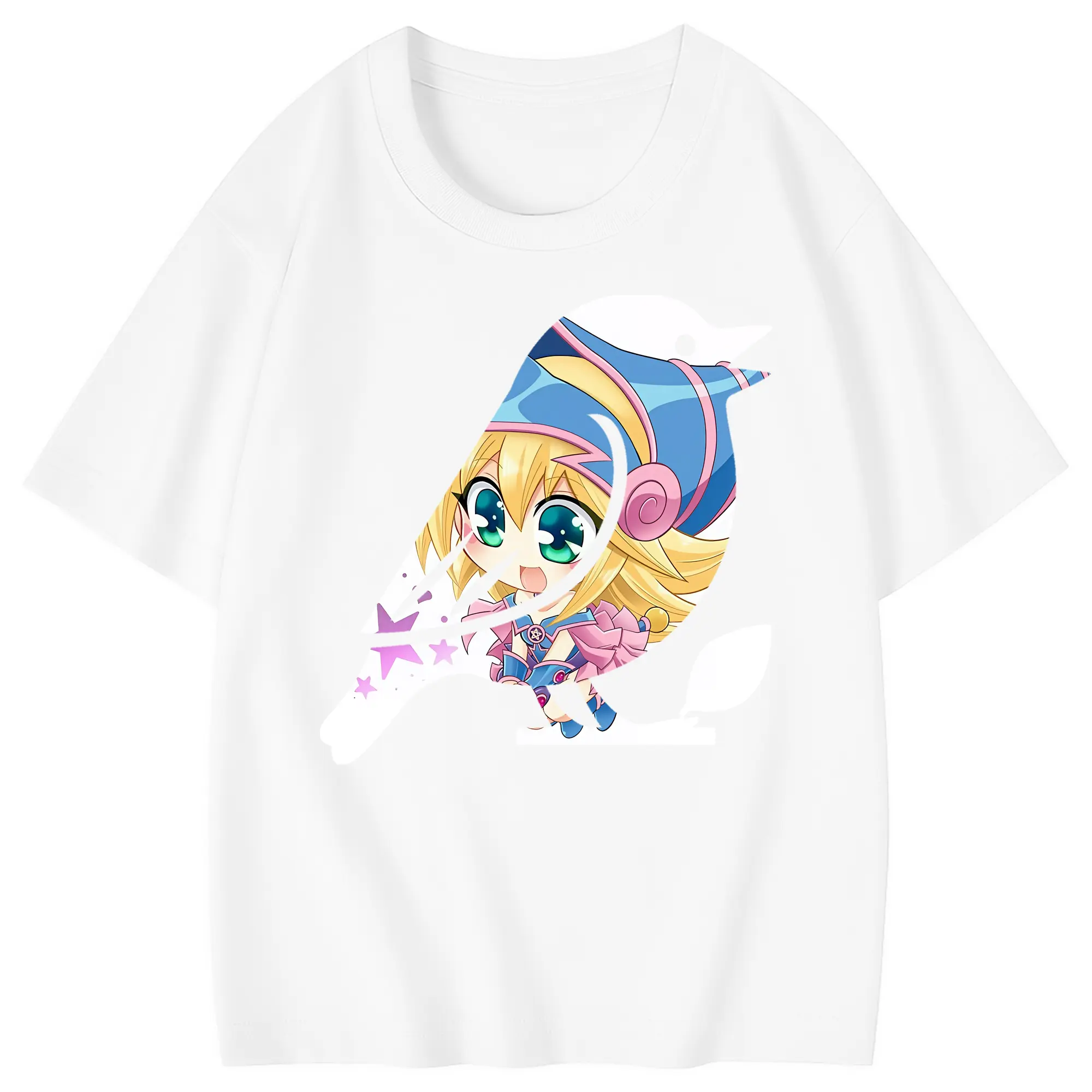 遊☆戯☆王 グッズ,黒魔導少女 - 綿100％ キッズTシャツ ・ フロントプリント ・ 快適 通気性 ・ スポーツ カジュアル 散歩用