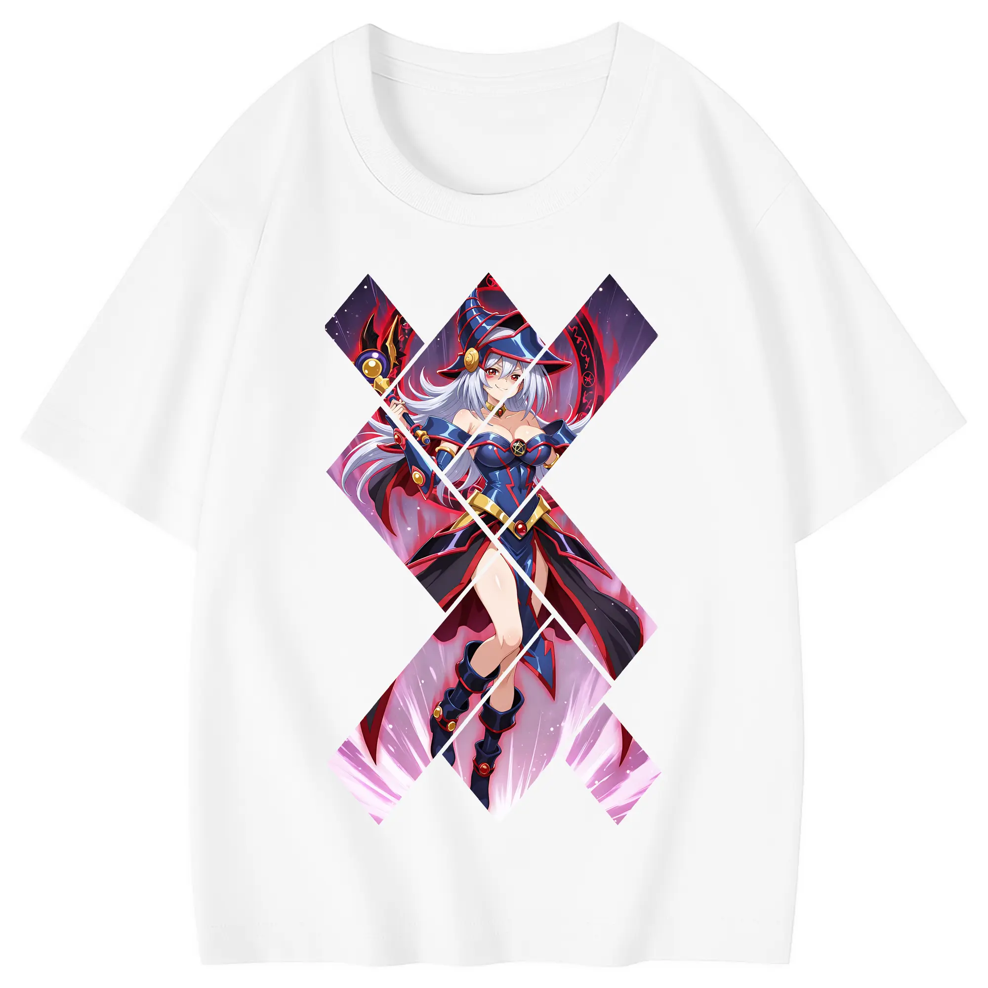 遊☆戯☆王 グッズ,黒魔導少女 - 綿100％ キッズTシャツ ・ フロントプリント ・ 快適 通気性 ・ スポーツ カジュアル 散歩用