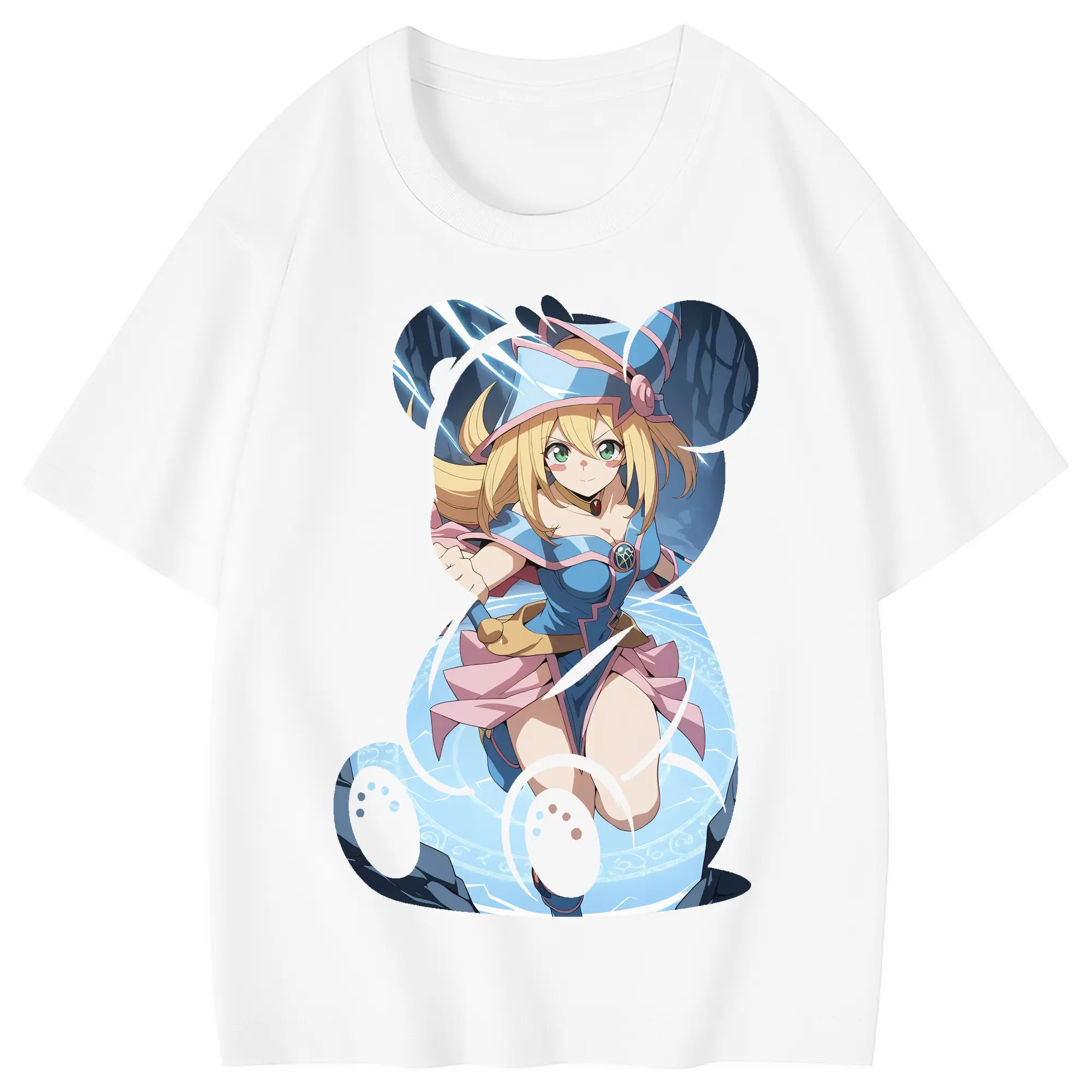 遊☆戯☆王 グッズ,黒魔導少女 - 綿100％ キッズTシャツ ・ フロントプリント ・ 快適 通気性 ・ スポーツ カジュアル 散歩用