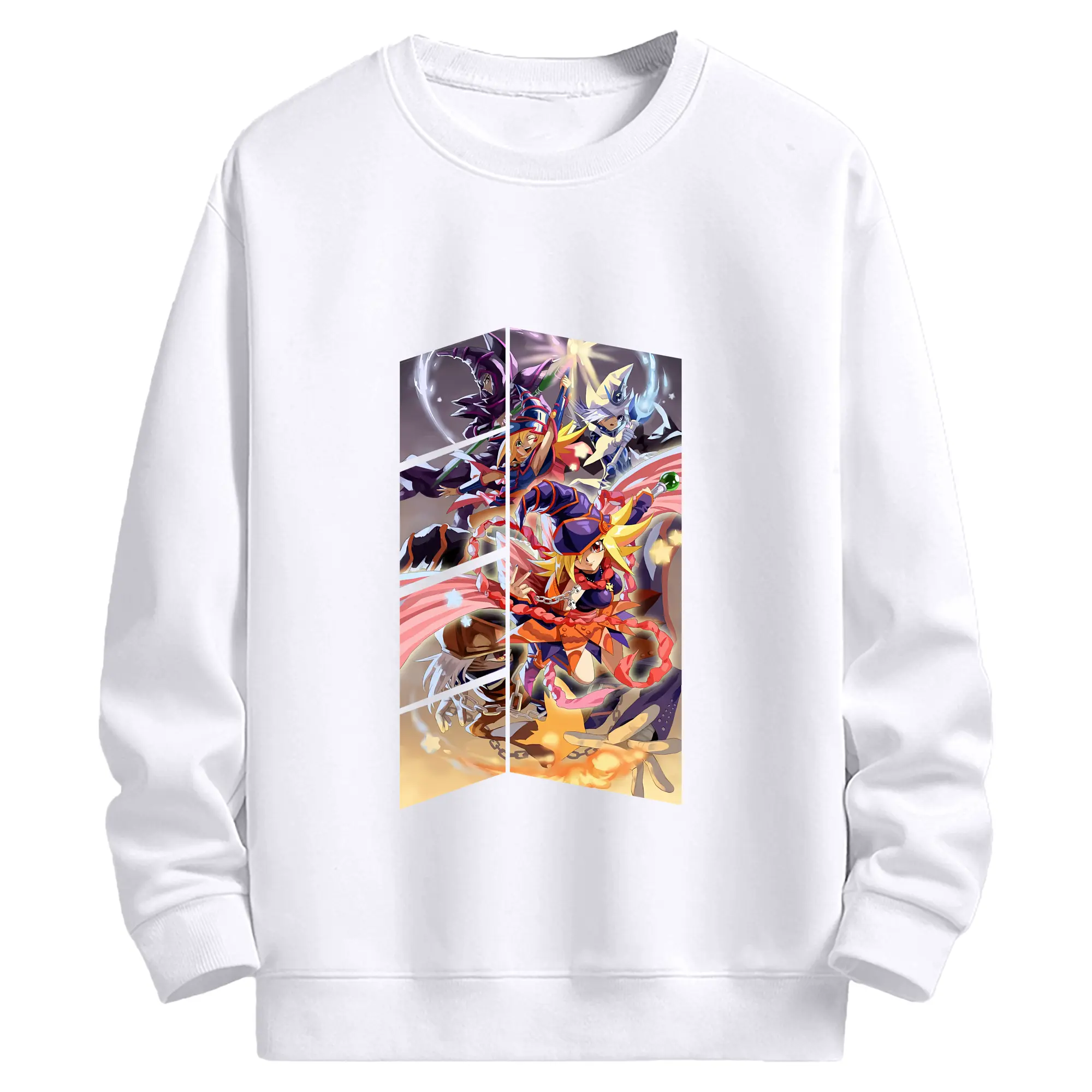 遊☆戯☆王 グッズ,黒魔導少女 - 高品質 クルーネック スウェット ・ コットン59％ ポリエステル41％ ・ ユニセックス 長袖 トレーナー ・ カジュアル デイリー スポーツ 散歩用