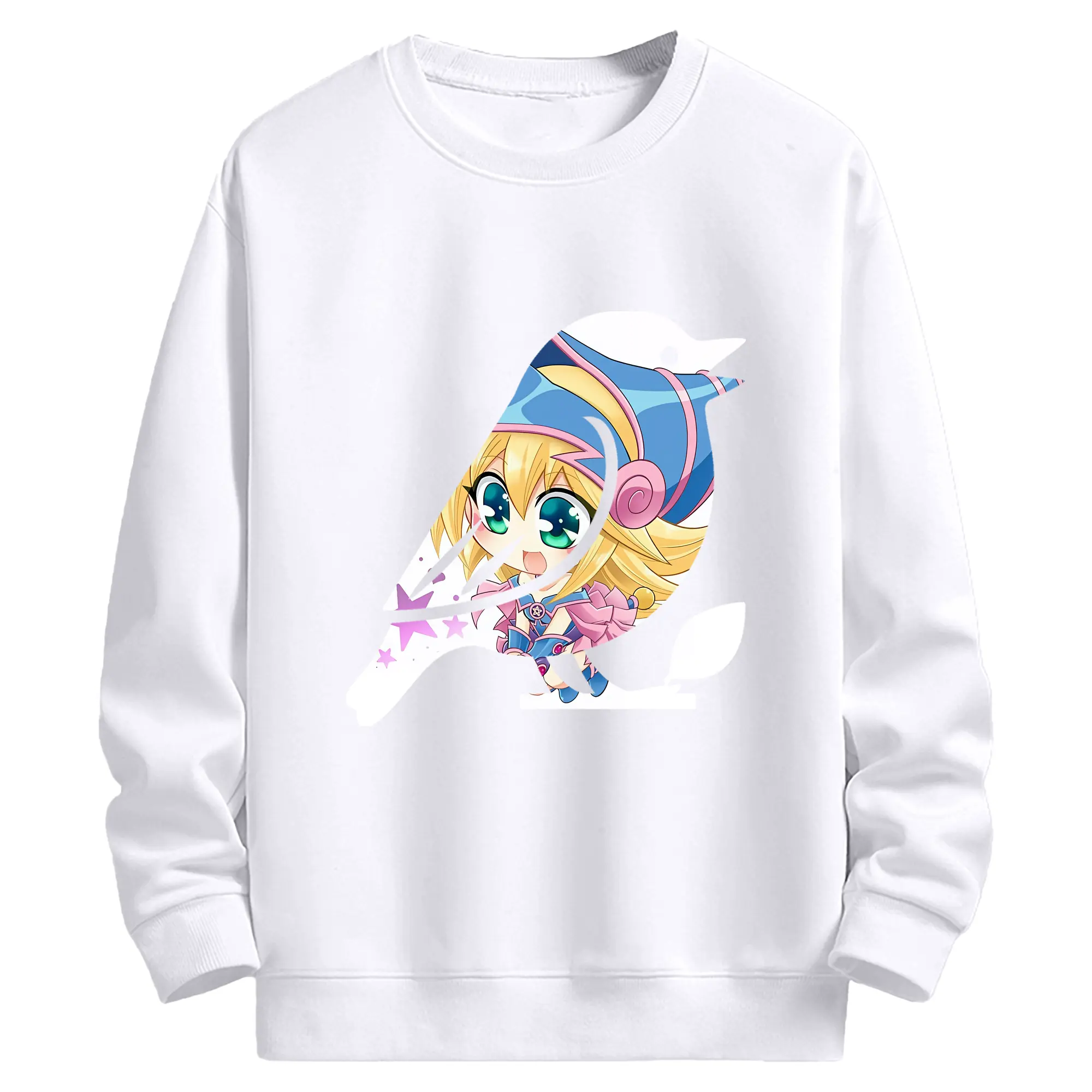 遊☆戯☆王 グッズ,黒魔導少女 - 高品質 クルーネック スウェット ・ コットン59％ ポリエステル41％ ・ ユニセックス 長袖 トレーナー ・ カジュアル デイリー スポーツ 散歩用