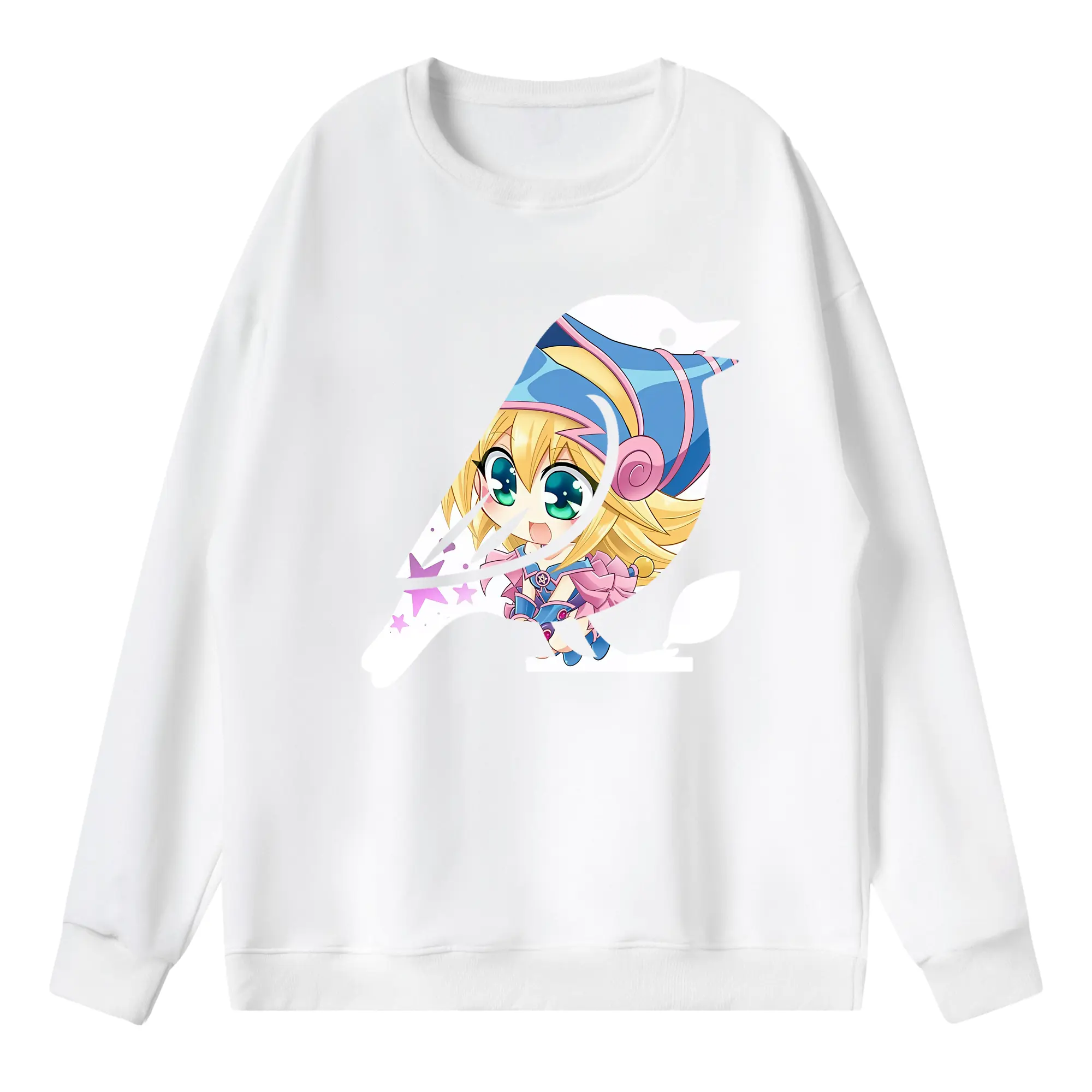 遊☆戯☆王 グッズ,黒魔導少女 - 薄手 クルーネック スウェット 裏毛260g · ポリエステル 春秋向け カジュアル 男女兼用 · トレーナー デイリー スポーツ 散歩に最適