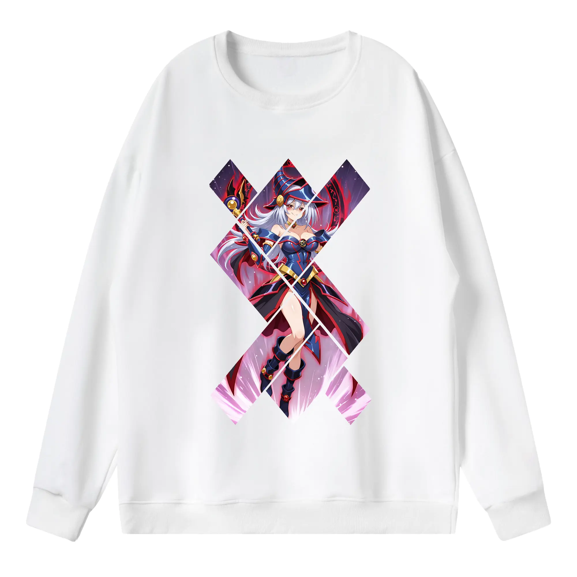 遊☆戯☆王 グッズ,黒魔導少女 - 薄手 クルーネック スウェット 裏毛260g · ポリエステル 春秋向け カジュアル 男女兼用 · トレーナー デイリー スポーツ 散歩に最適