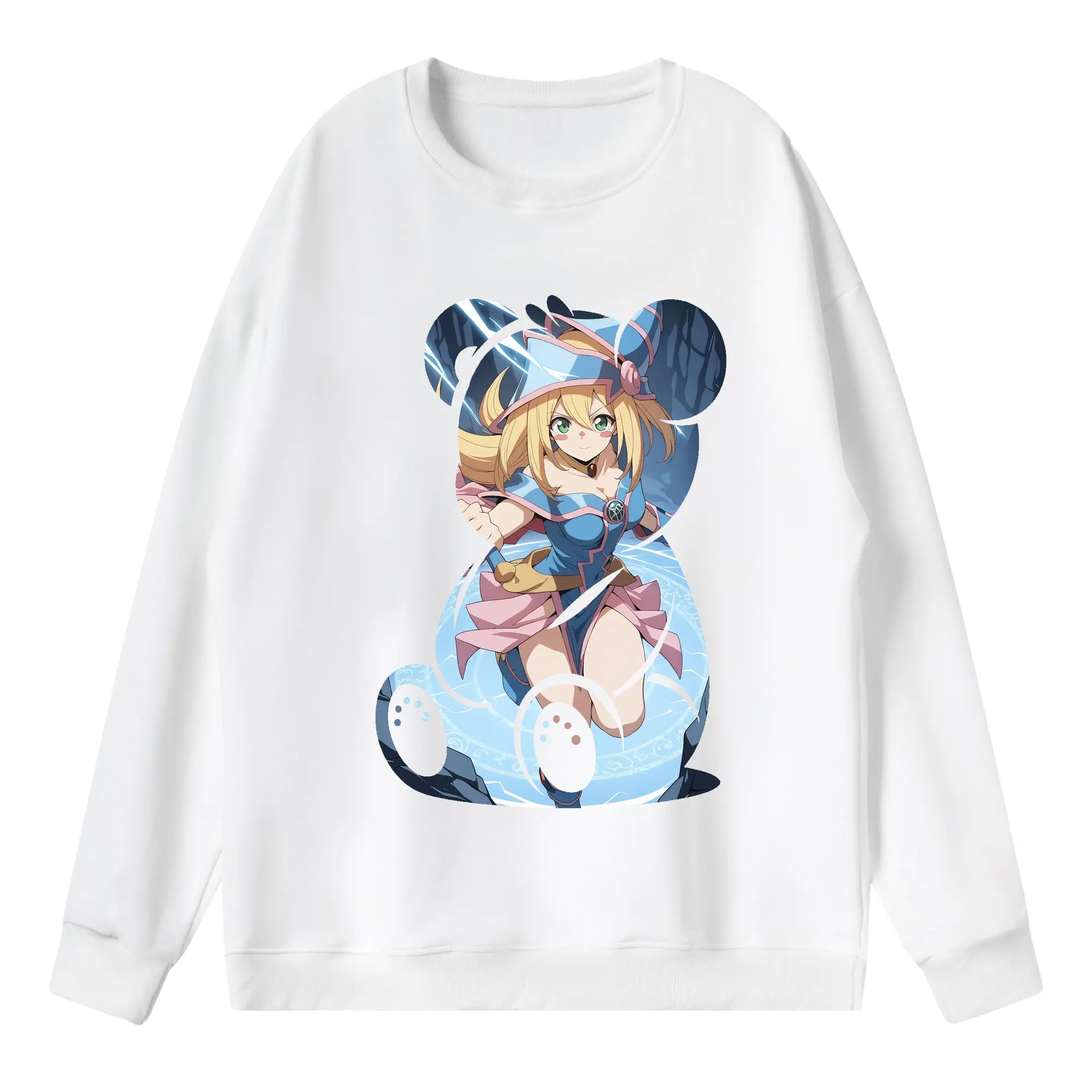 遊☆戯☆王 グッズ,黒魔導少女 - 薄手 クルーネック スウェット 裏毛260g · ポリエステル 春秋向け カジュアル 男女兼用 · トレーナー デイリー スポーツ 散歩に最適