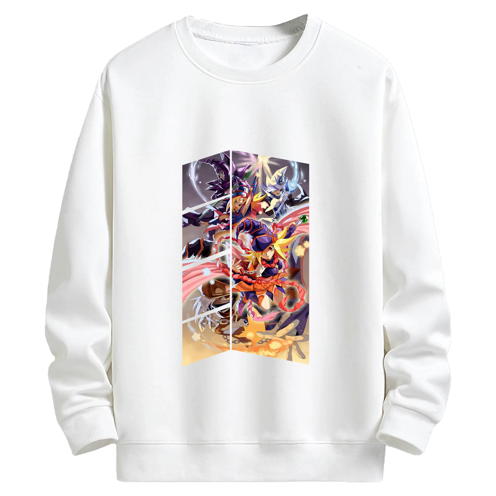 遊☆戯☆王 グッズ,黒魔導少女 - キッズ クルーネックスウェットシャツ ・ フロントプリント ・ 綿80％ ポリエステル20％ ・ 快適 通学 スポーツ 日常使い お散歩用