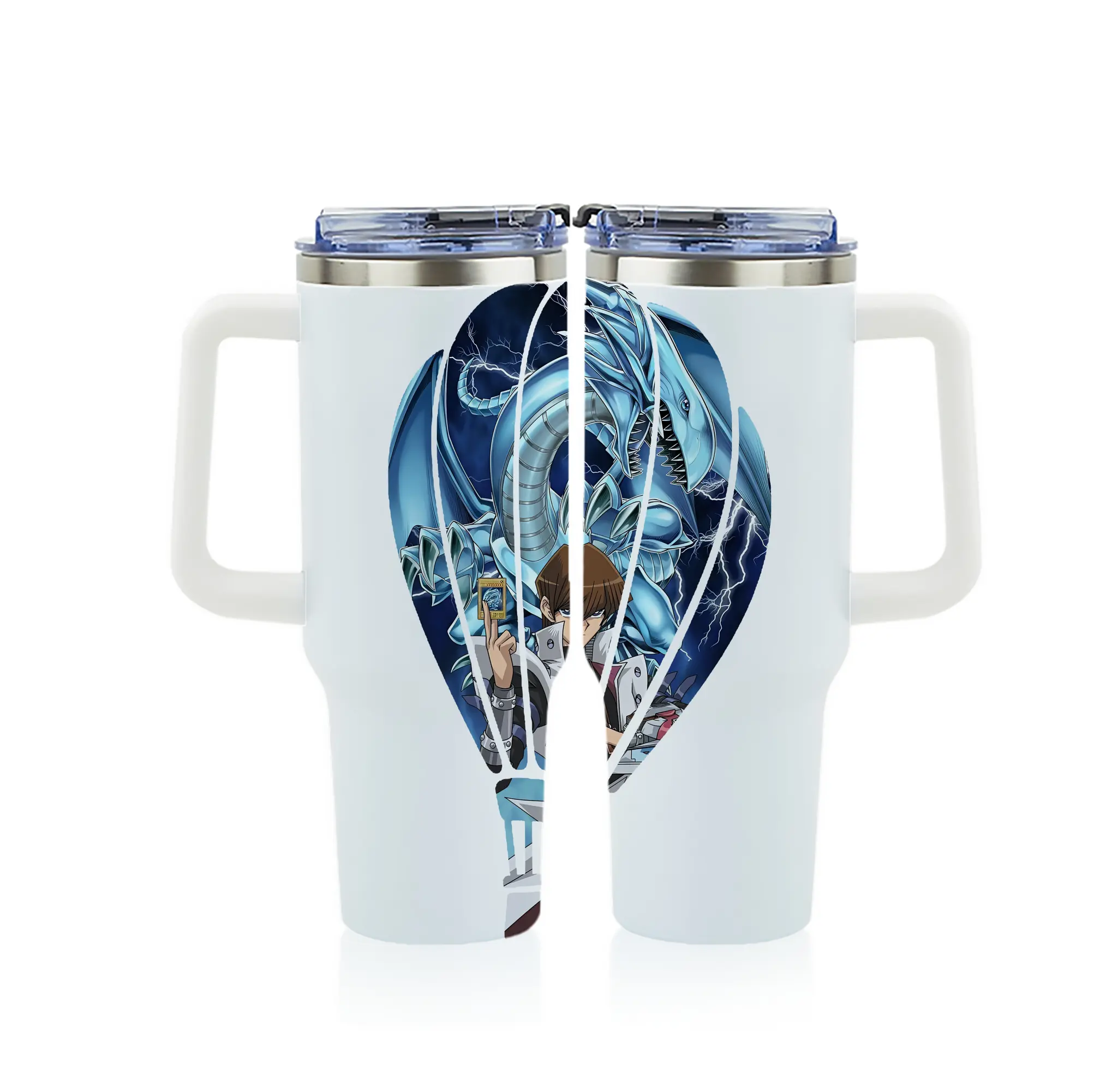 遊☆戯☆王 グッズ,海馬瀬人 - 1200mL フルプリント車用タンブラー ・ 304ステンレス 内側 ・ 201ステンレス 外側 ・ 保温 保冷 ・ 通勤 ドライブ アウトドア用