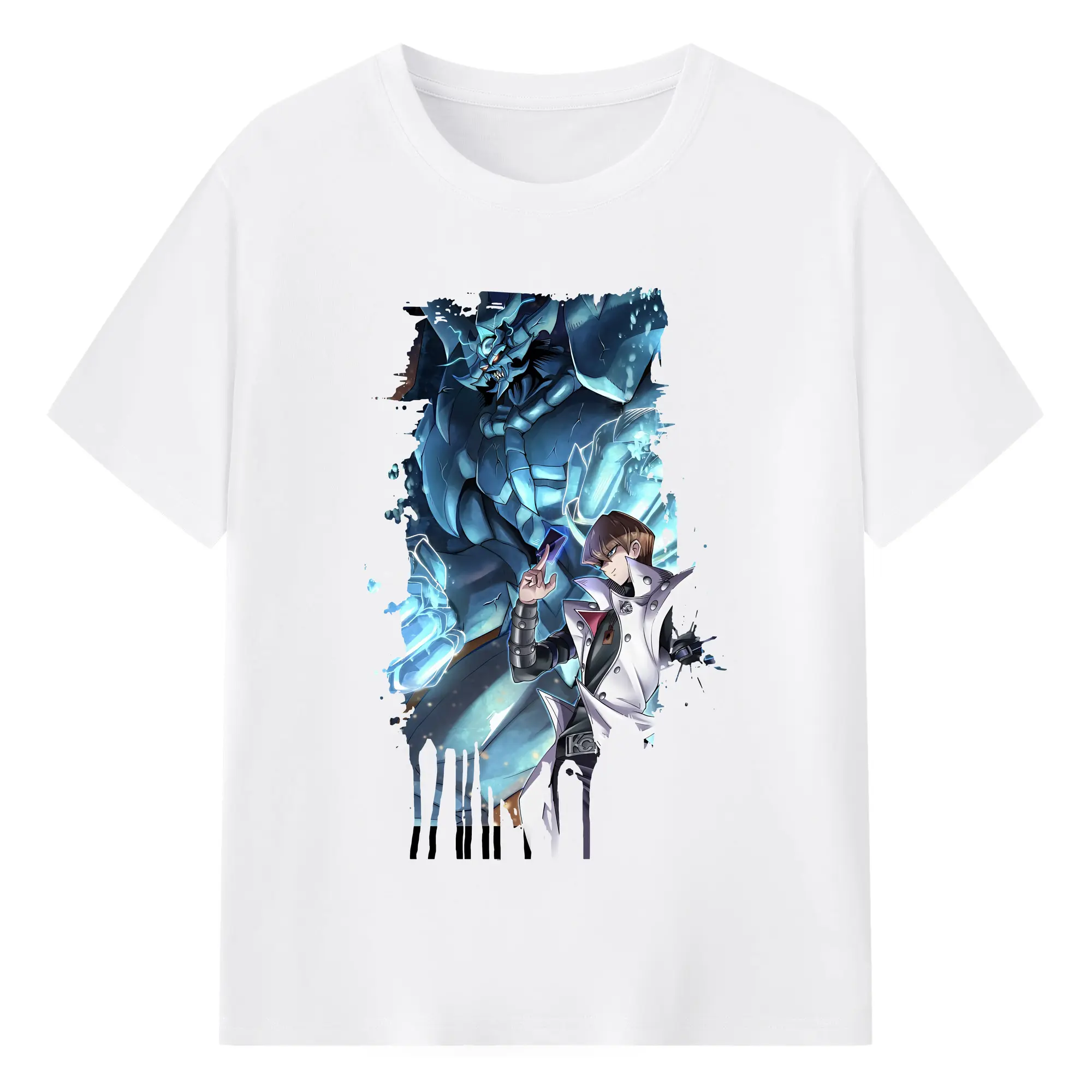 遊☆戯☆王 グッズ,海馬瀬人 - 綿100％ 半袖Tシャツ ・ フロントプリント ・ 快適 通気性 ・ 日常使い 散歩 スポーツ用