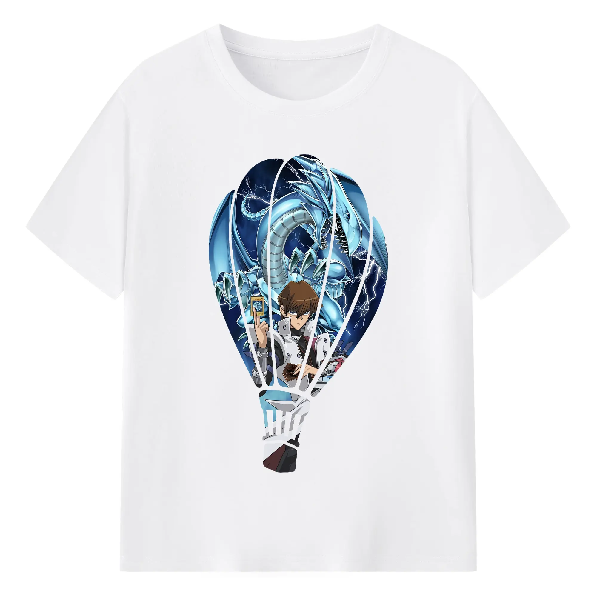 遊☆戯☆王 グッズ,海馬瀬人 - 綿100％ 半袖Tシャツ ・ フロントプリント ・ 快適 通気性 ・ 日常使い 散歩 スポーツ用