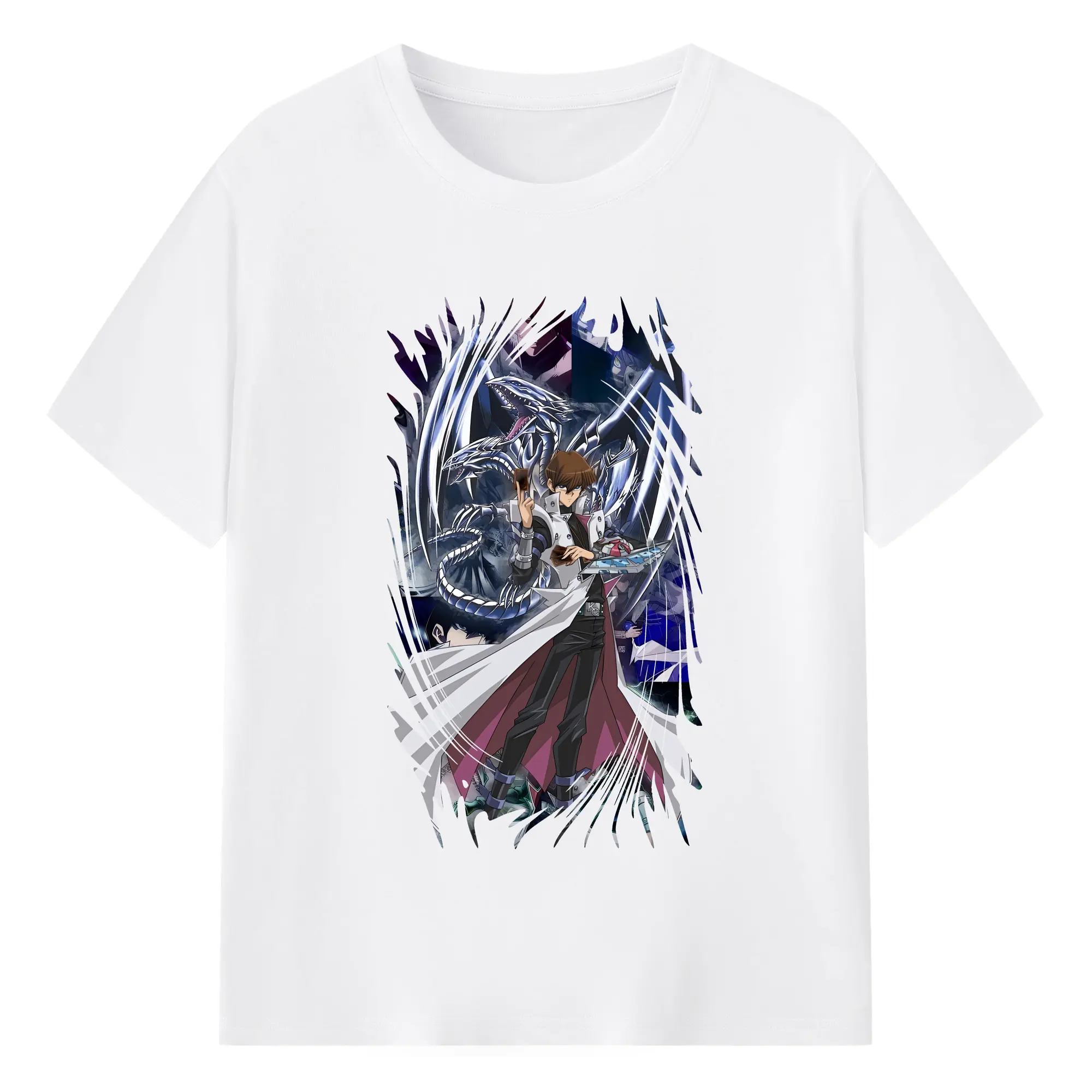 遊☆戯☆王 グッズ,海馬瀬人 - 綿100％ 半袖Tシャツ ・ フロントプリント ・ 快適 通気性 ・ 日常使い 散歩 スポーツ用