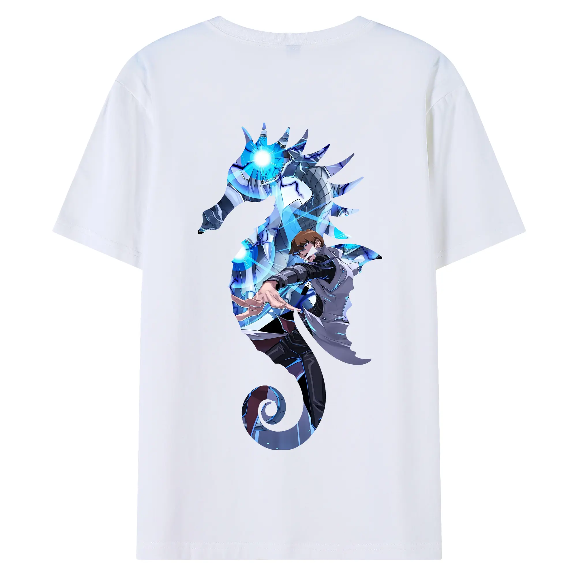 遊☆戯☆王 グッズ,海馬瀬人 - 綿100％ 半袖Tシャツ ・ バックプリント ・ 快適 通気性 ・ 日常使い 散歩 スポーツ用