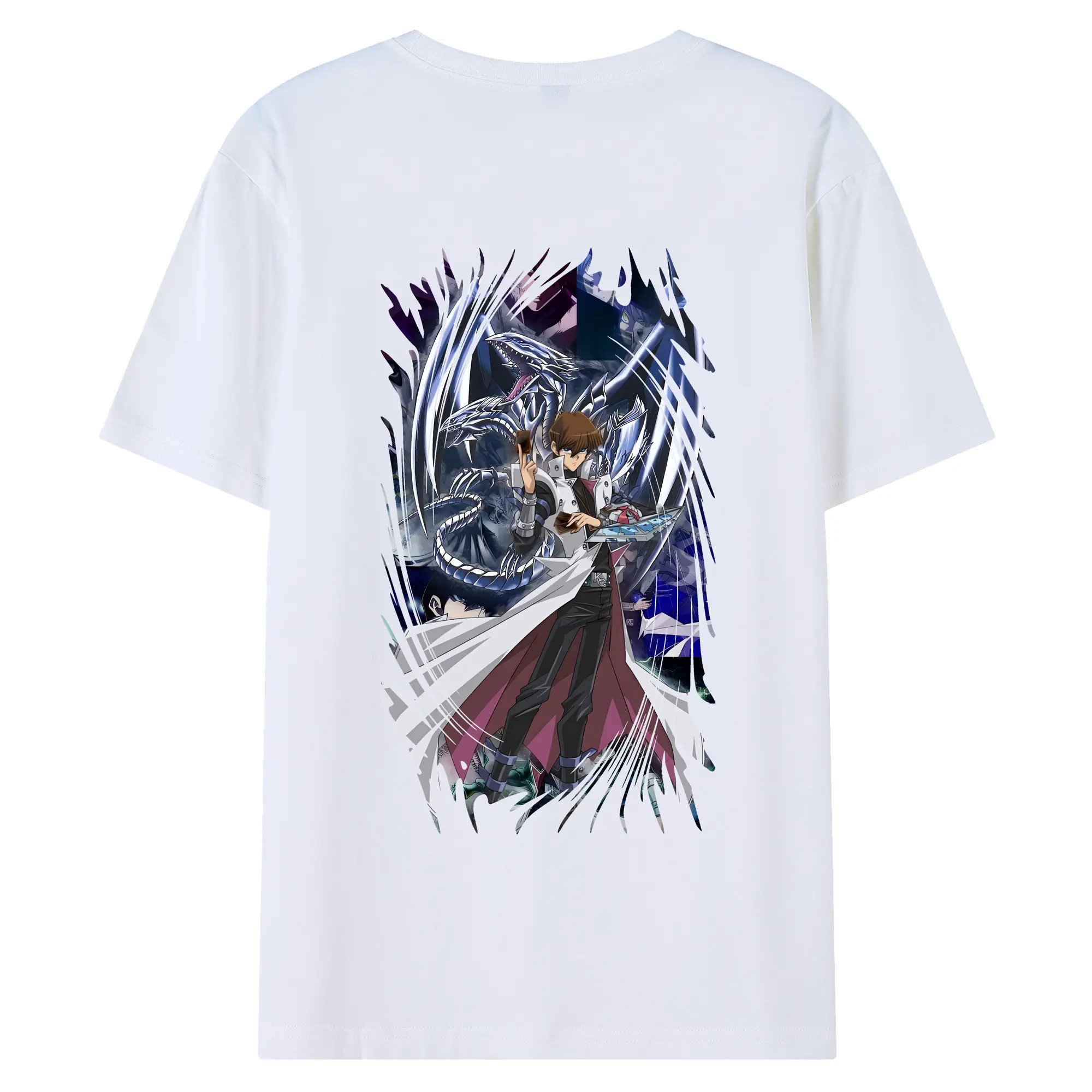 遊☆戯☆王 グッズ,海馬瀬人 - 綿100％ 半袖Tシャツ ・ バックプリント ・ 快適 通気性 ・ 日常使い 散歩 スポーツ用