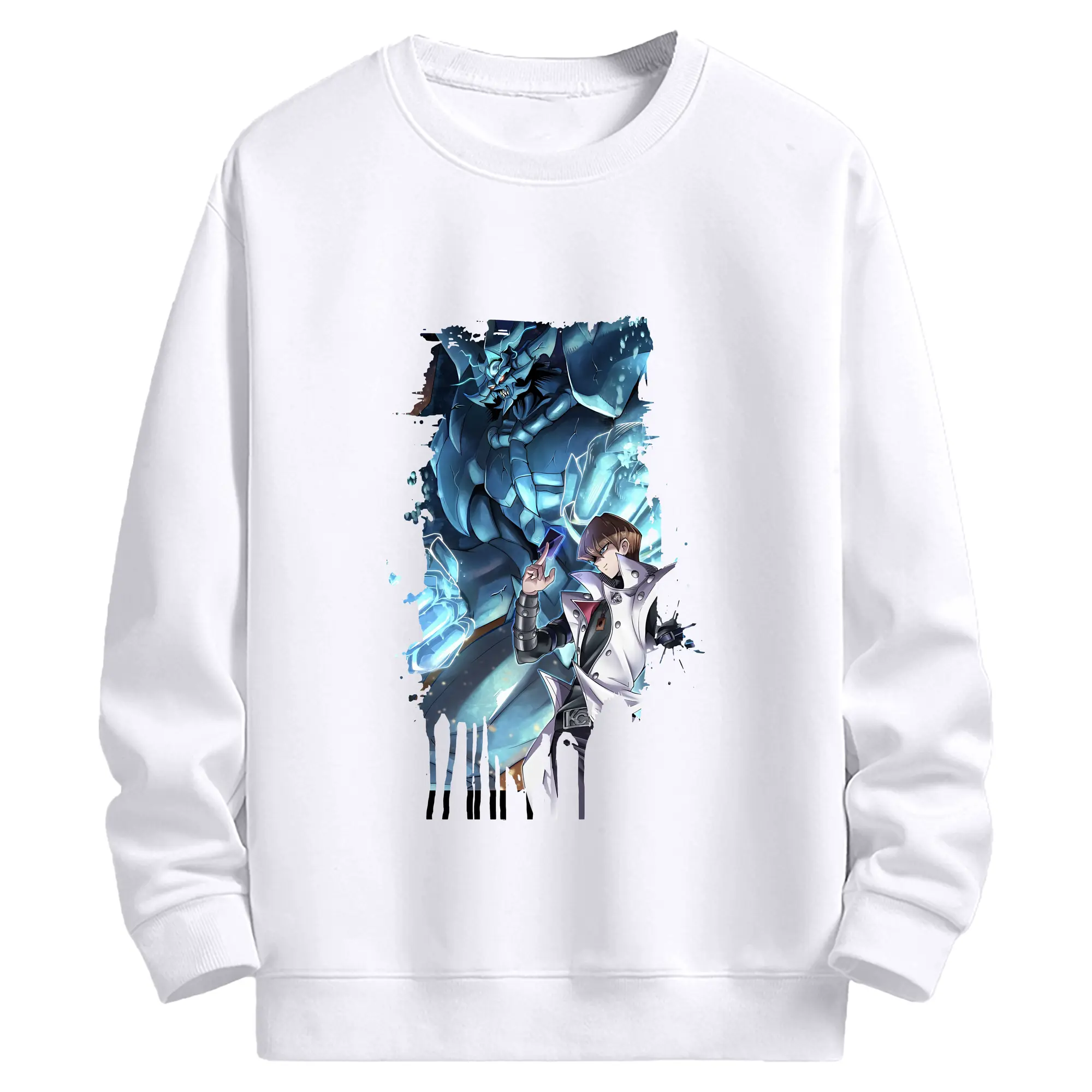 遊☆戯☆王 グッズ,海馬瀬人 - 高品質 クルーネック スウェット ・ コットン59％ ポリエステル41％ ・ ユニセックス 長袖 トレーナー ・ カジュアル デイリー スポーツ 散歩用